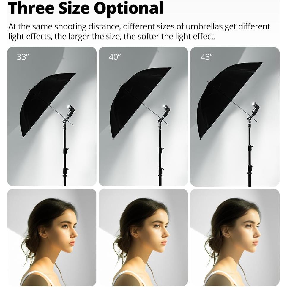 Paraguas Reflectante AMBITFUL 108cm Negro Plateado x2