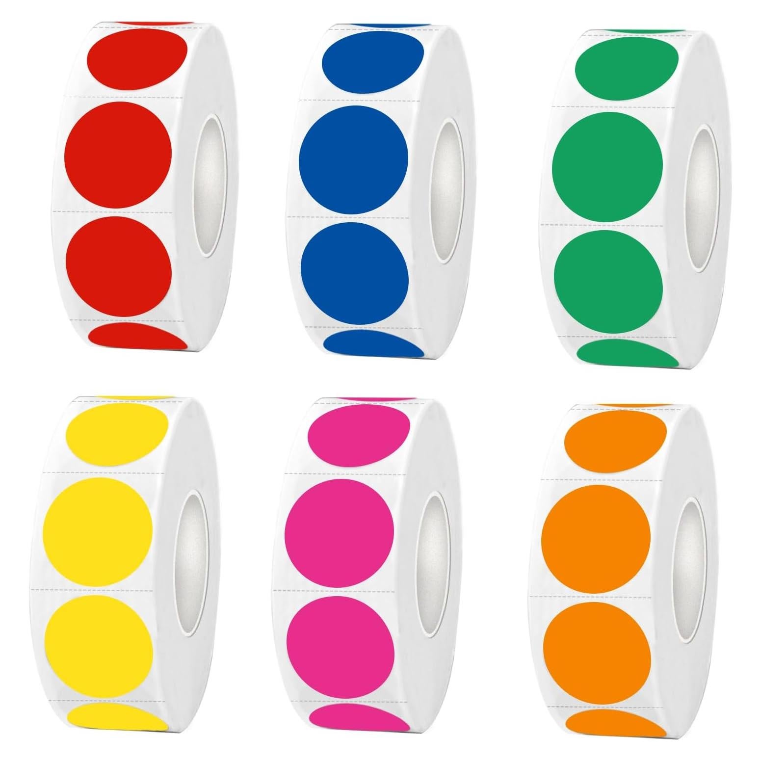 Etiquetas redondas imprimibles Yeachlaing 1.9 cm 6 colores