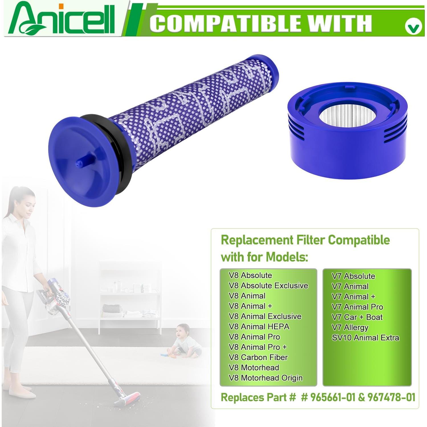 Filtros de Reemplazo Anicell para Aspiradoras Dyson V7 V8