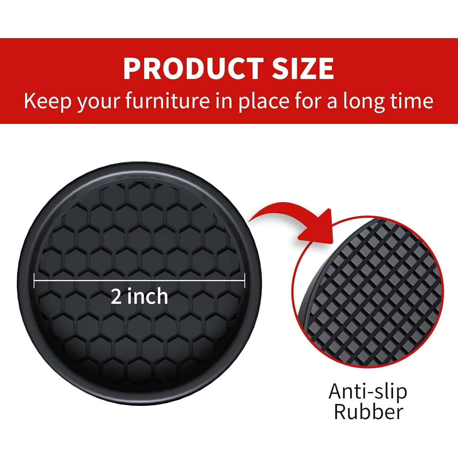 Almohadillas Antideslizantes Ezprotekt 2" 8 Piezas Goma Negra