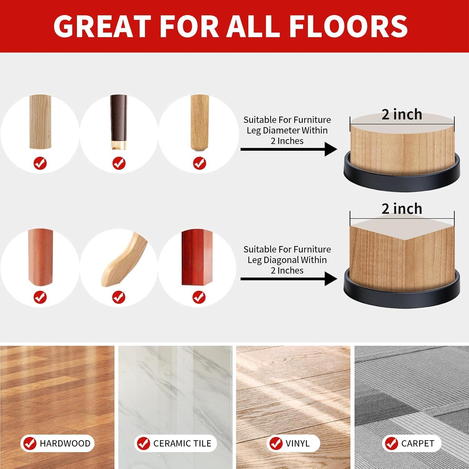 Almohadillas Antideslizantes Ezprotekt 2" 8 Piezas Goma Negra