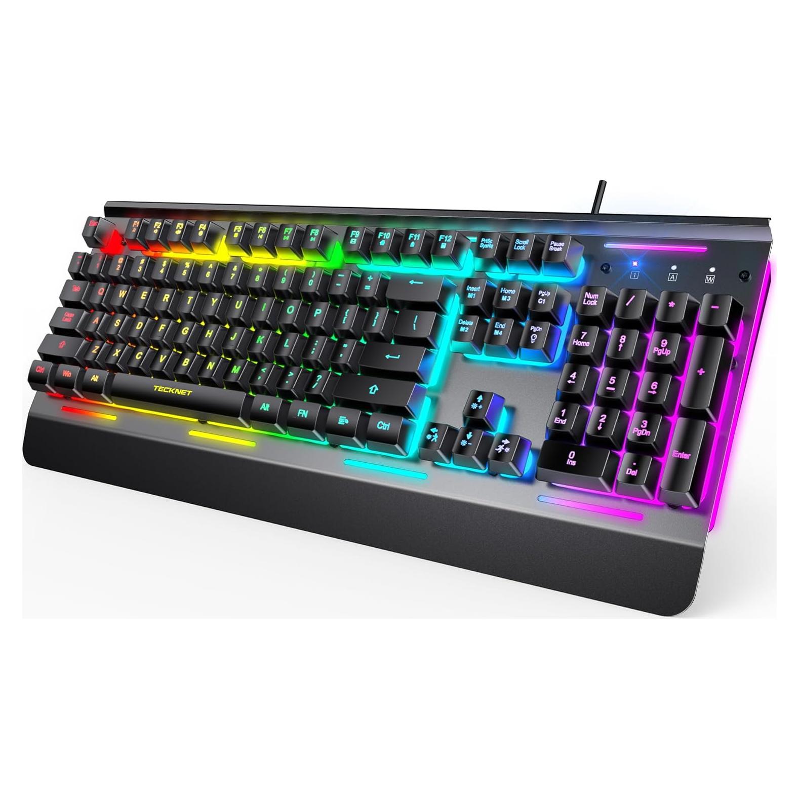 TECKNET Teclado Gaming USB RGB Resistente al Agua 1,11kg