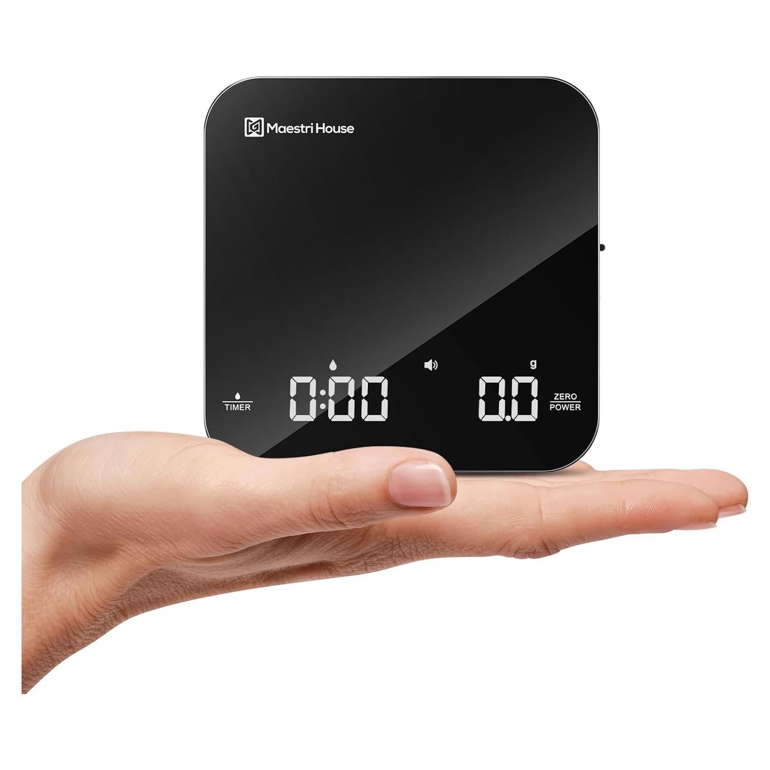 Báscula de café digital Maestri House 2kg/0.1g recargable