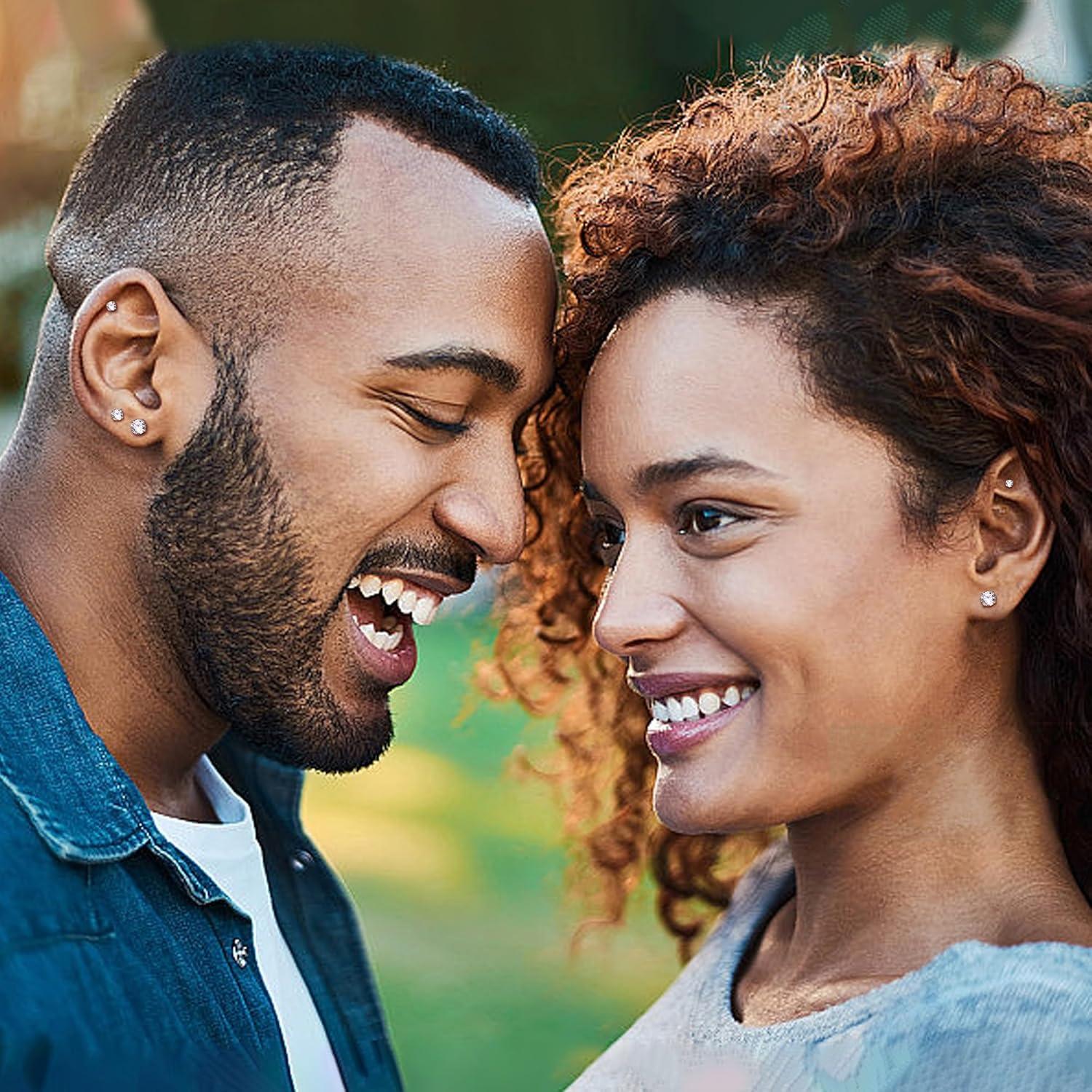 Aretes Hipoalergénicos VOLUKA Acero Inoxidable con Zirconia 8mm