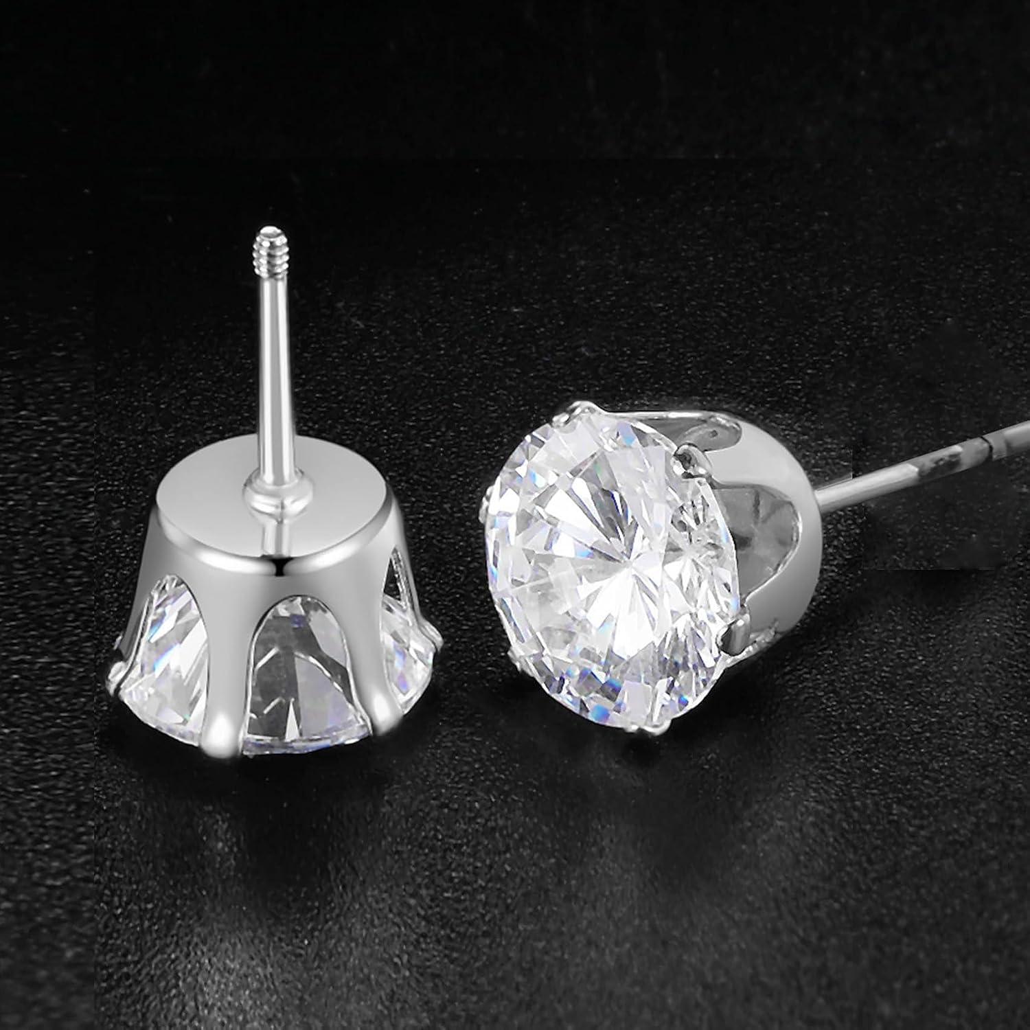 Aretes Hipoalergénicos VOLUKA Acero Inoxidable con Zirconia 8mm