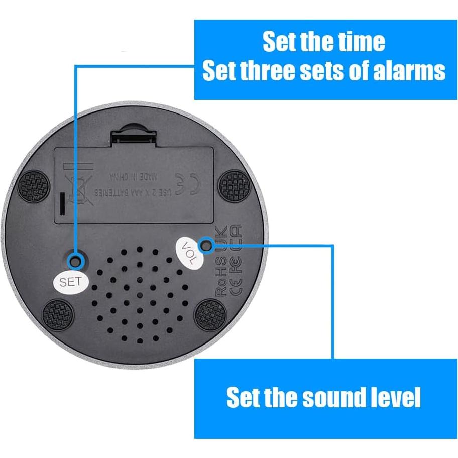 Reloj Hablante Digital LAKXIUL Azul y Plata para Ciegos