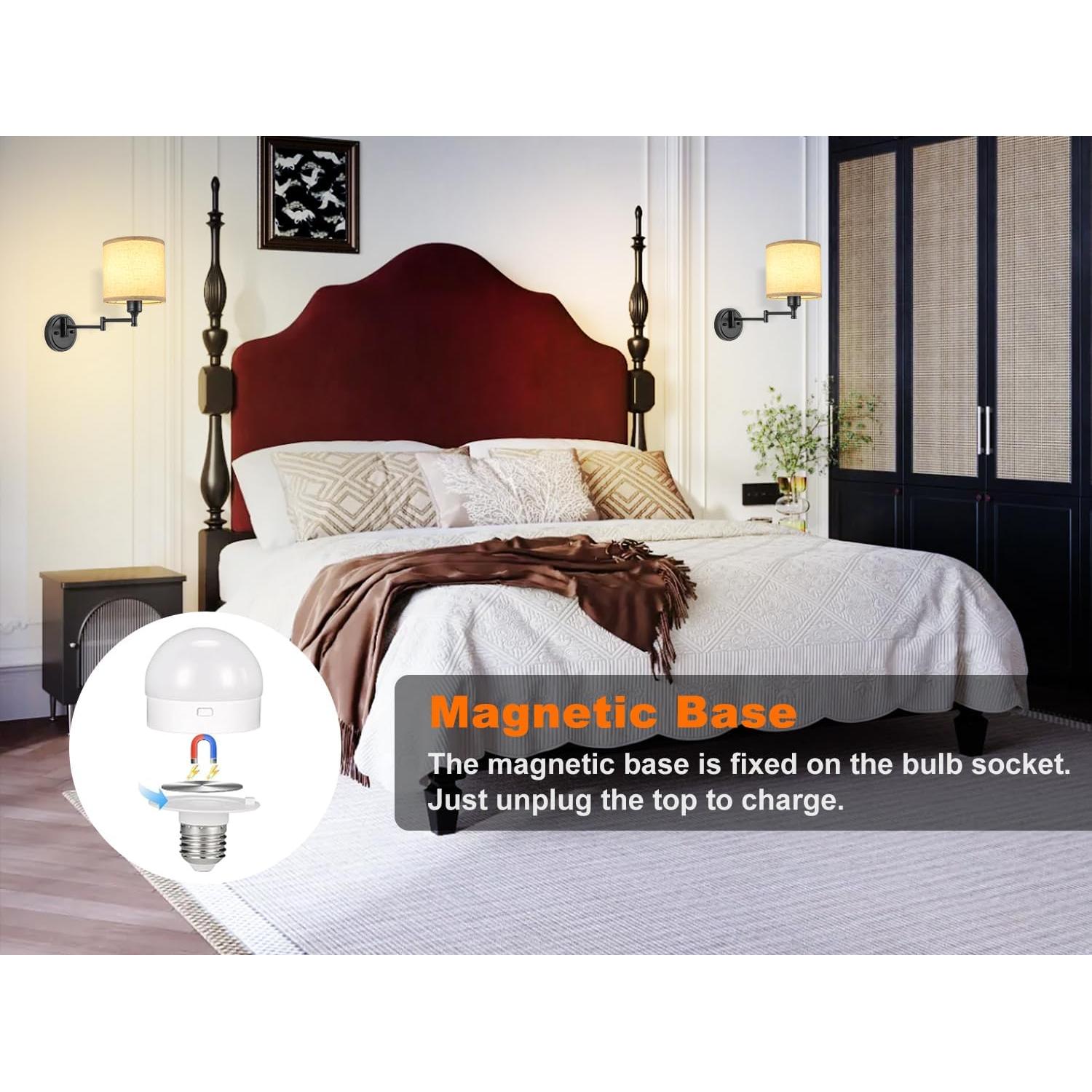 Aplique de pared recargable GOODATE BZ-DC, 15 colores, control remoto