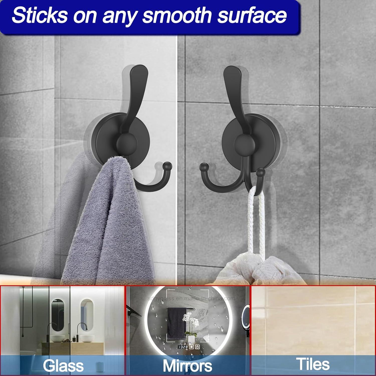 Ganchos de Ventosa Dobles Bntuk para Ducha - 2 Piezas, Negro