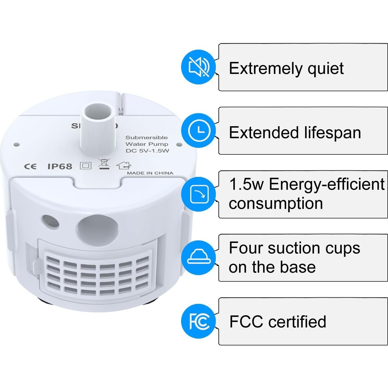 Fuente de Agua para Gatos Vekonn Acero Inoxidable 3.96L 2 Vías