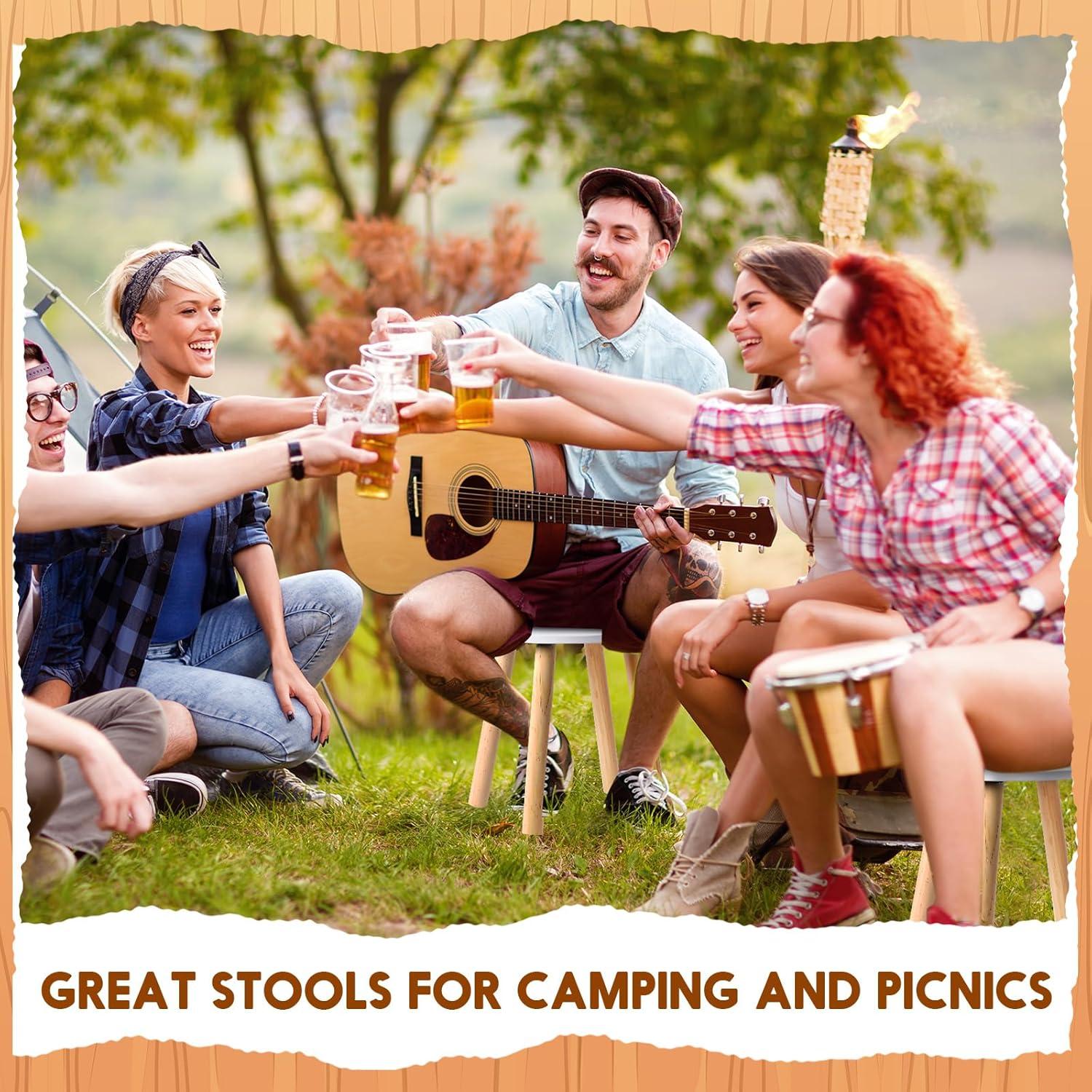 Taburete de Madera Wenqik para Niños - Paquete de 2 - Blanco