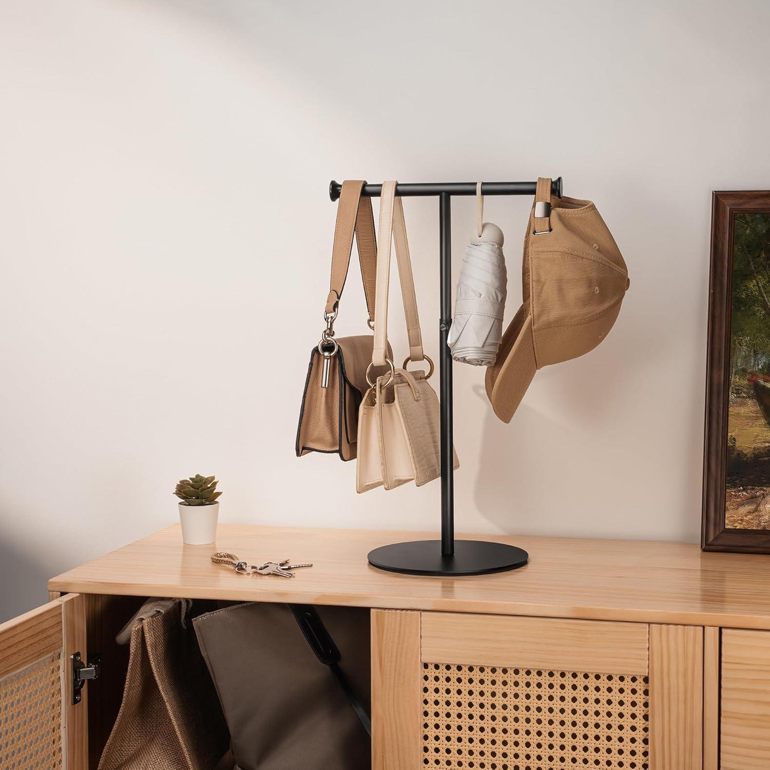 Soporte de Exhibición de Bolsos Niffgaff T Bar Ajustable Negro