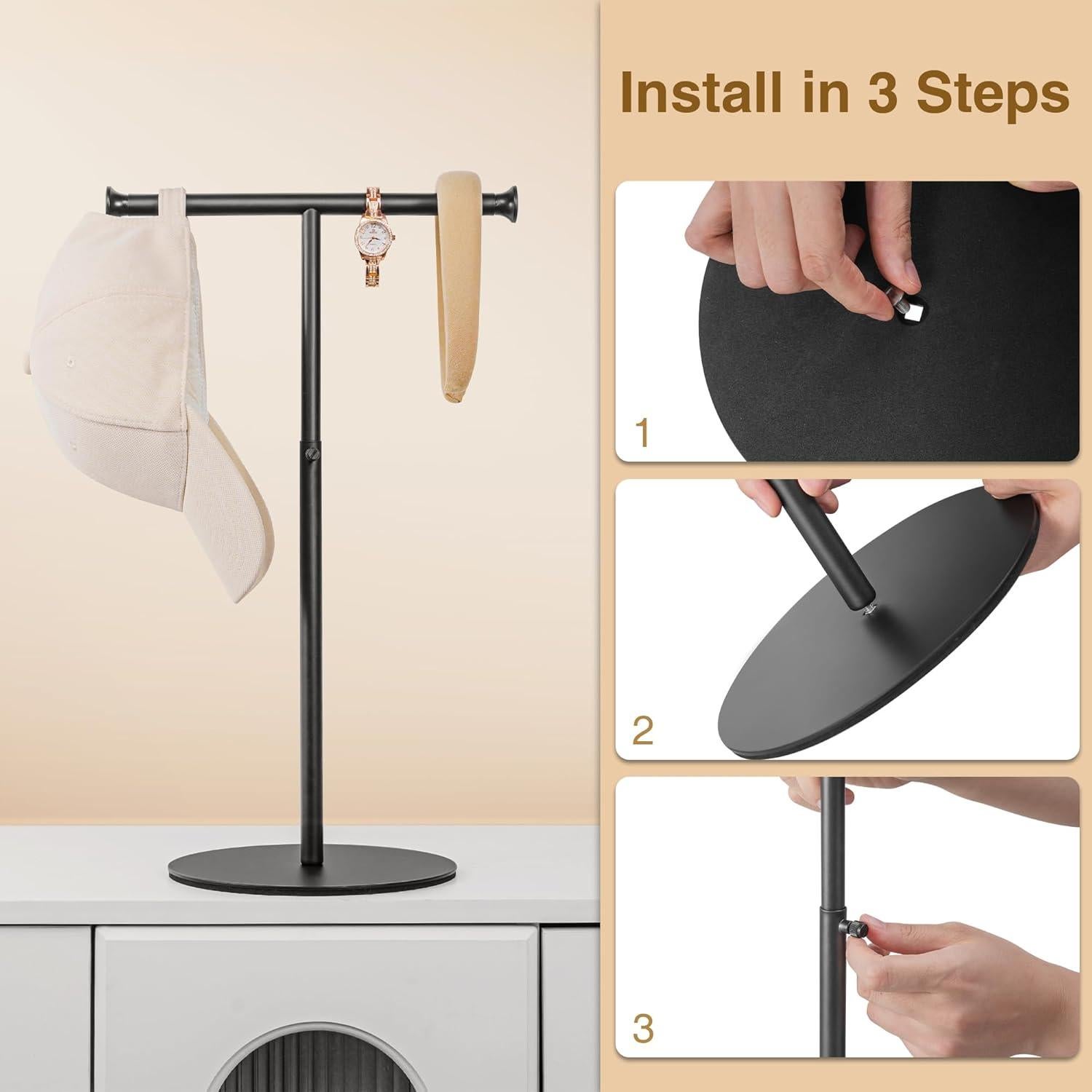 Soporte de Exhibición de Bolsos Niffgaff T Bar Ajustable Negro