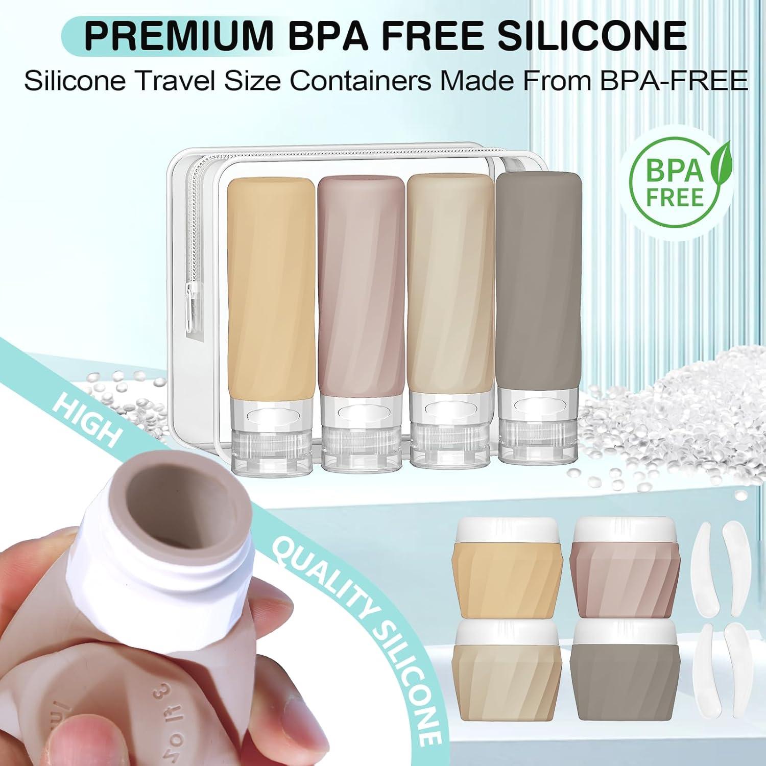 Set de 14 Botellas de Viaje Silevoler Silicona Aprobadas TSA