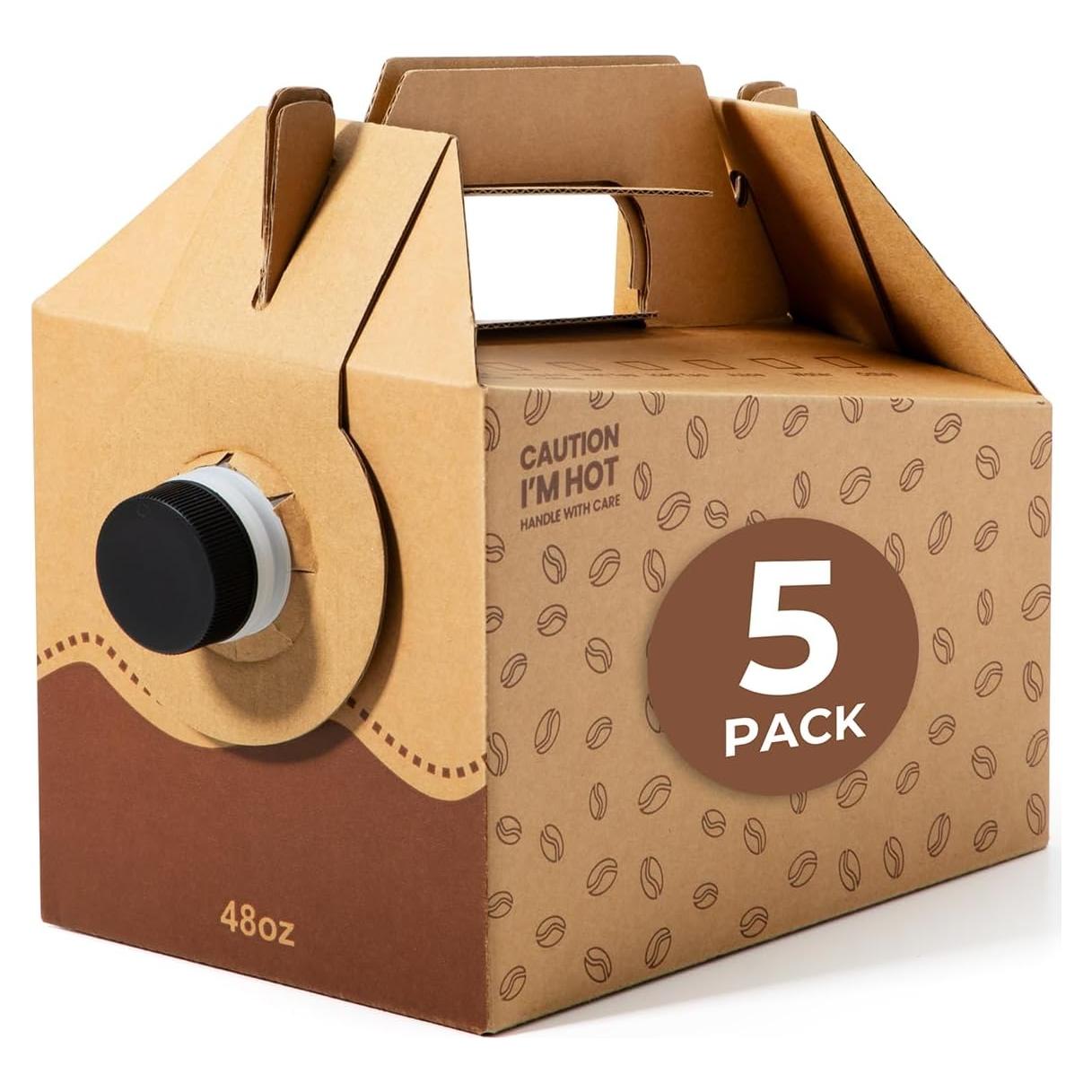 Paquete de 5 dispensadores de café desechables 48 oz con asa