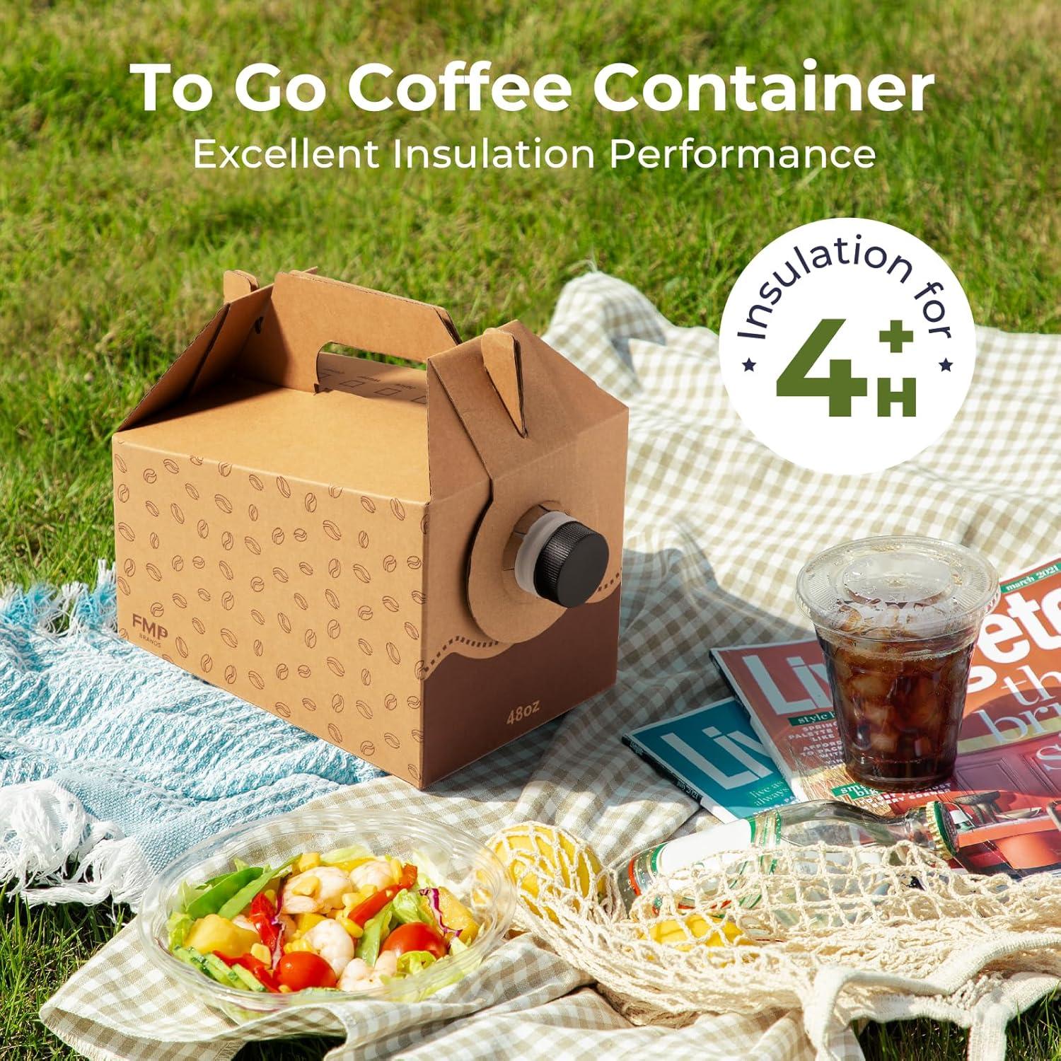 Paquete de 5 dispensadores de café desechables 48 oz con asa