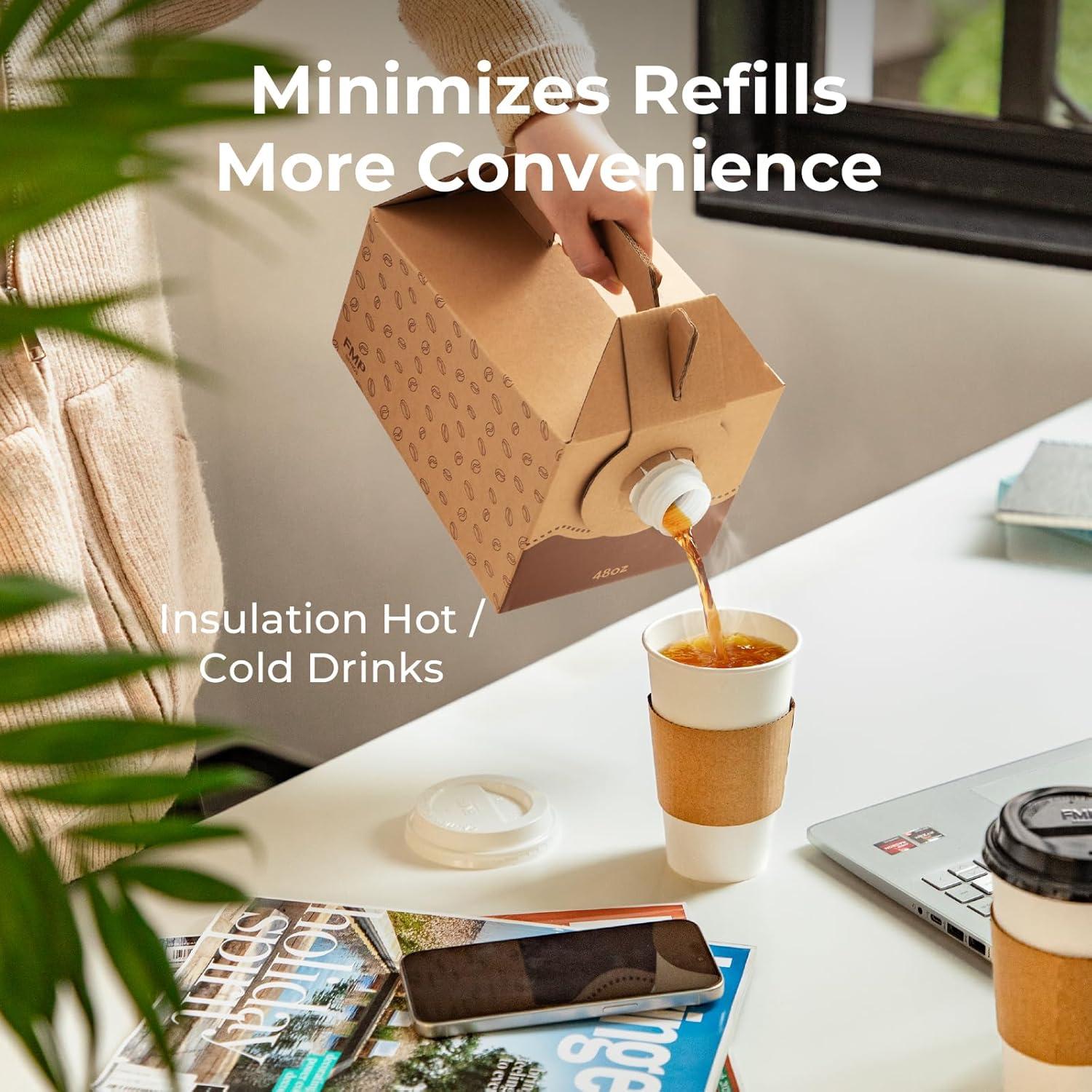 Paquete de 5 dispensadores de café desechables 48 oz con asa