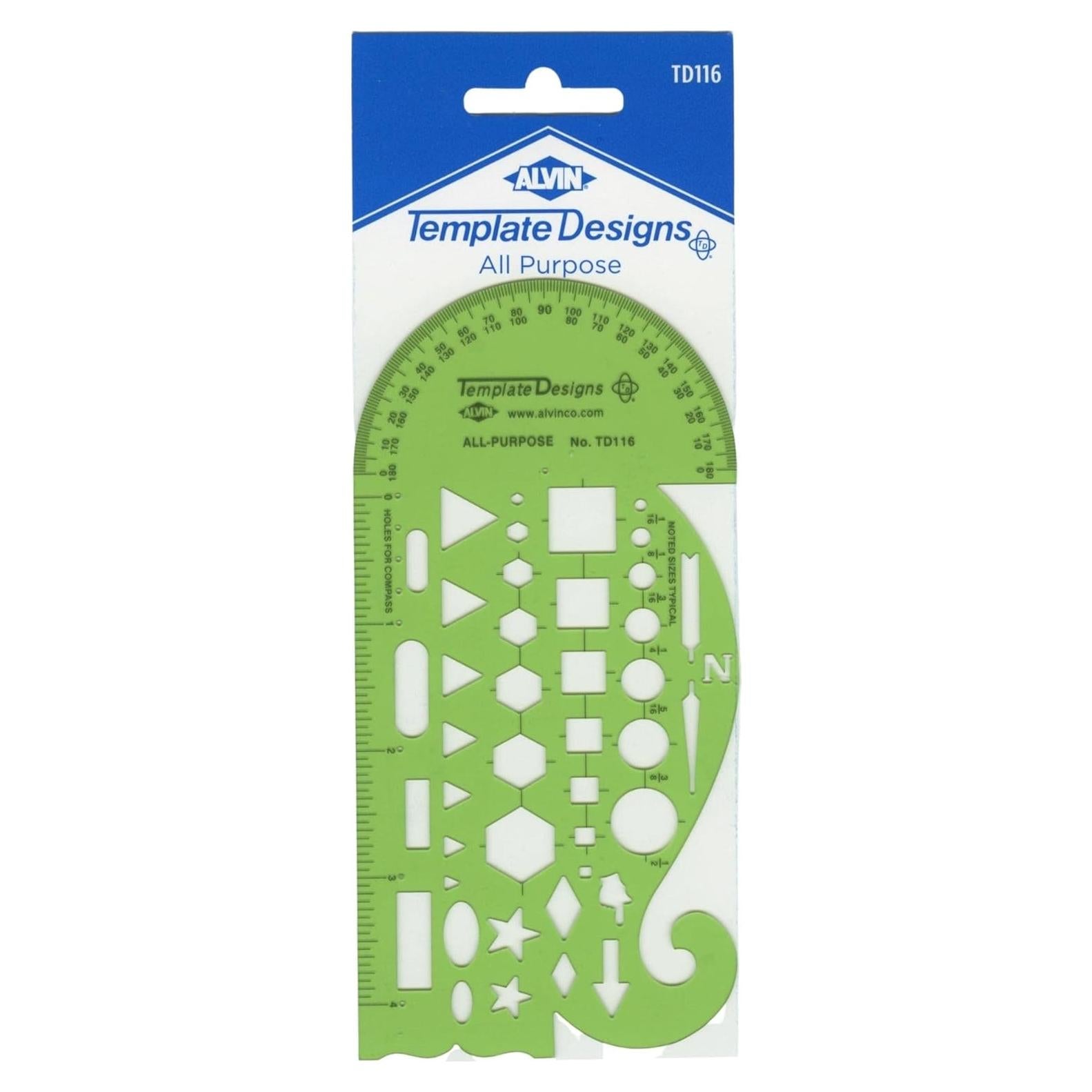 Plantilla de Dibujo ALVIN TD116 - Propósito General 20.83x7.62 cm