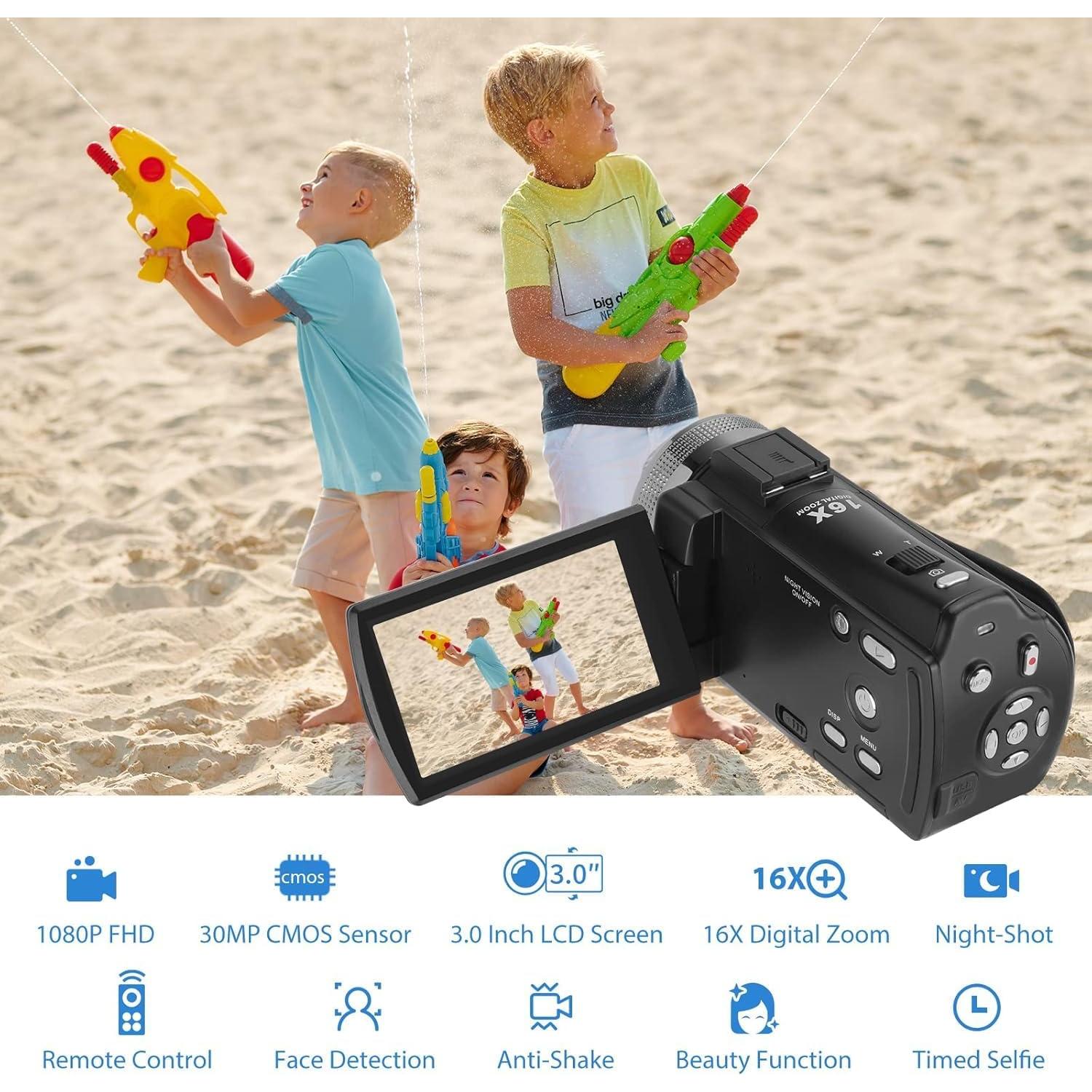 Cámara de Video Full HD 1080P DEGIPO HDV-P12 con Visión Nocturna