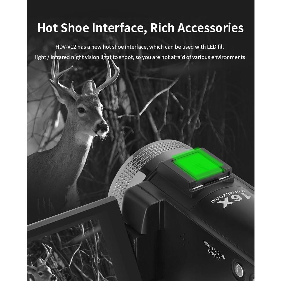 Cámara de Video Full HD 1080P DEGIPO HDV-P12 con Visión Nocturna