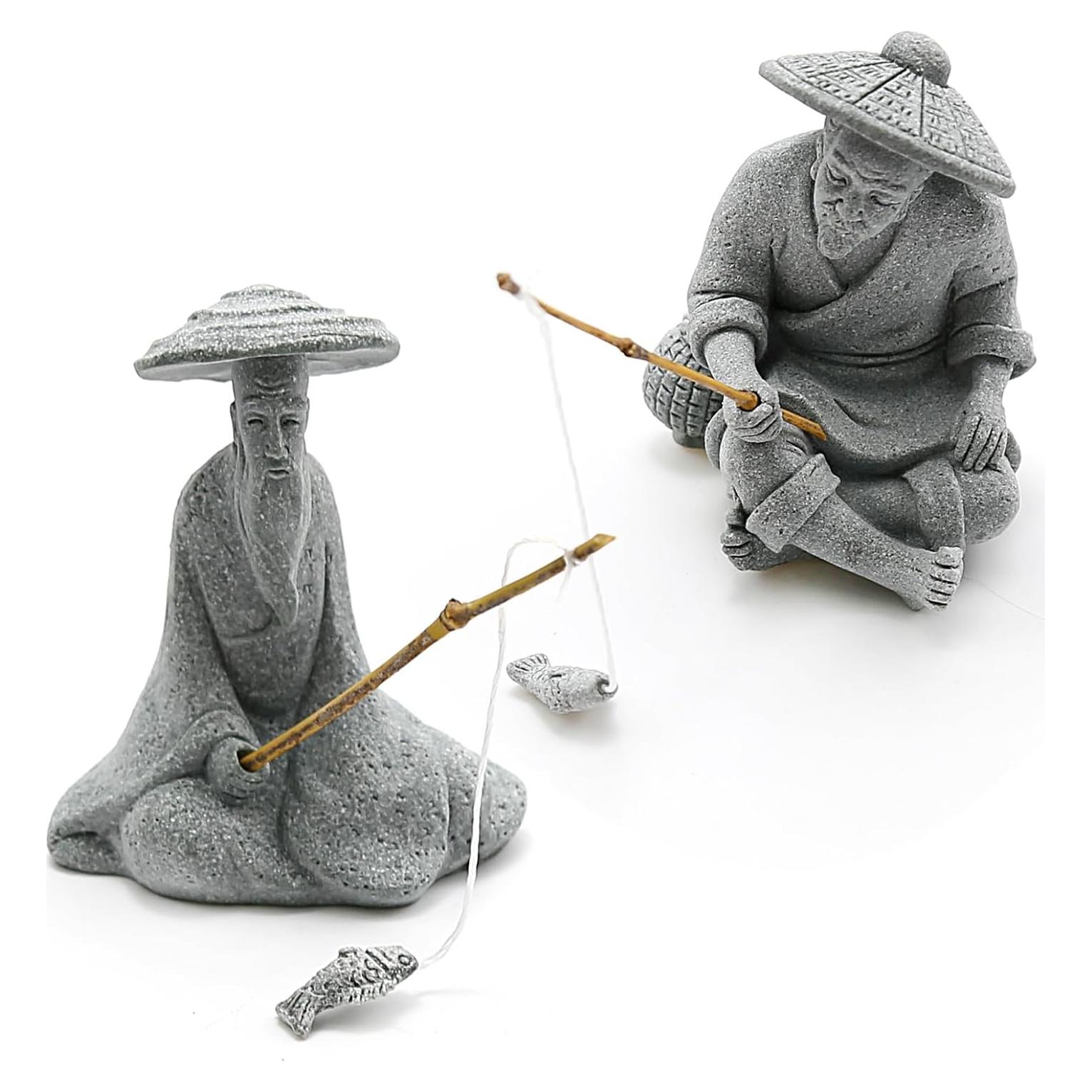 Figuras de Pescadores en Miniatura DUZFOREI - Adorno Zen
