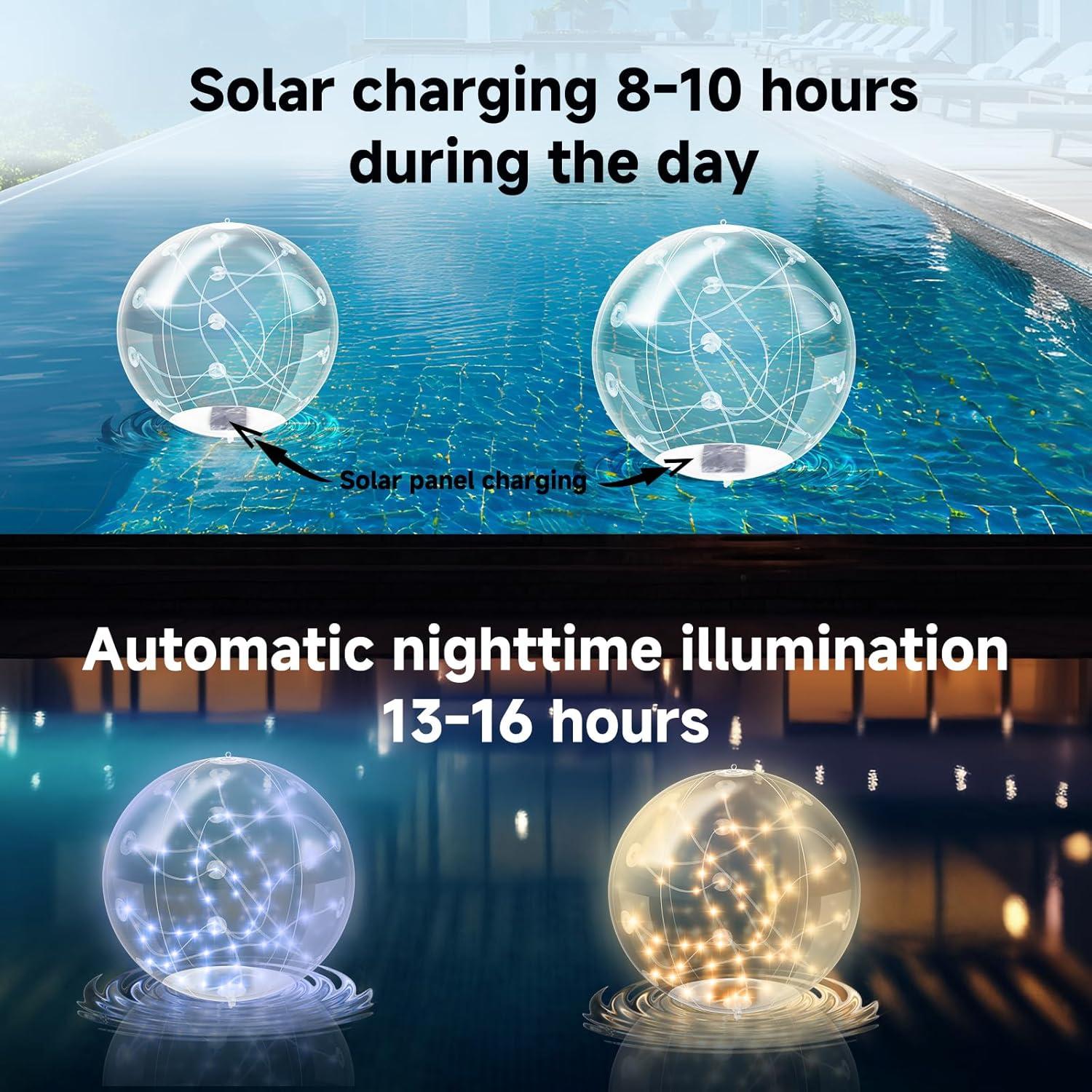 Paquete de 2 Luces Flotantes Solares Arckiguana RGB 35.56 cm