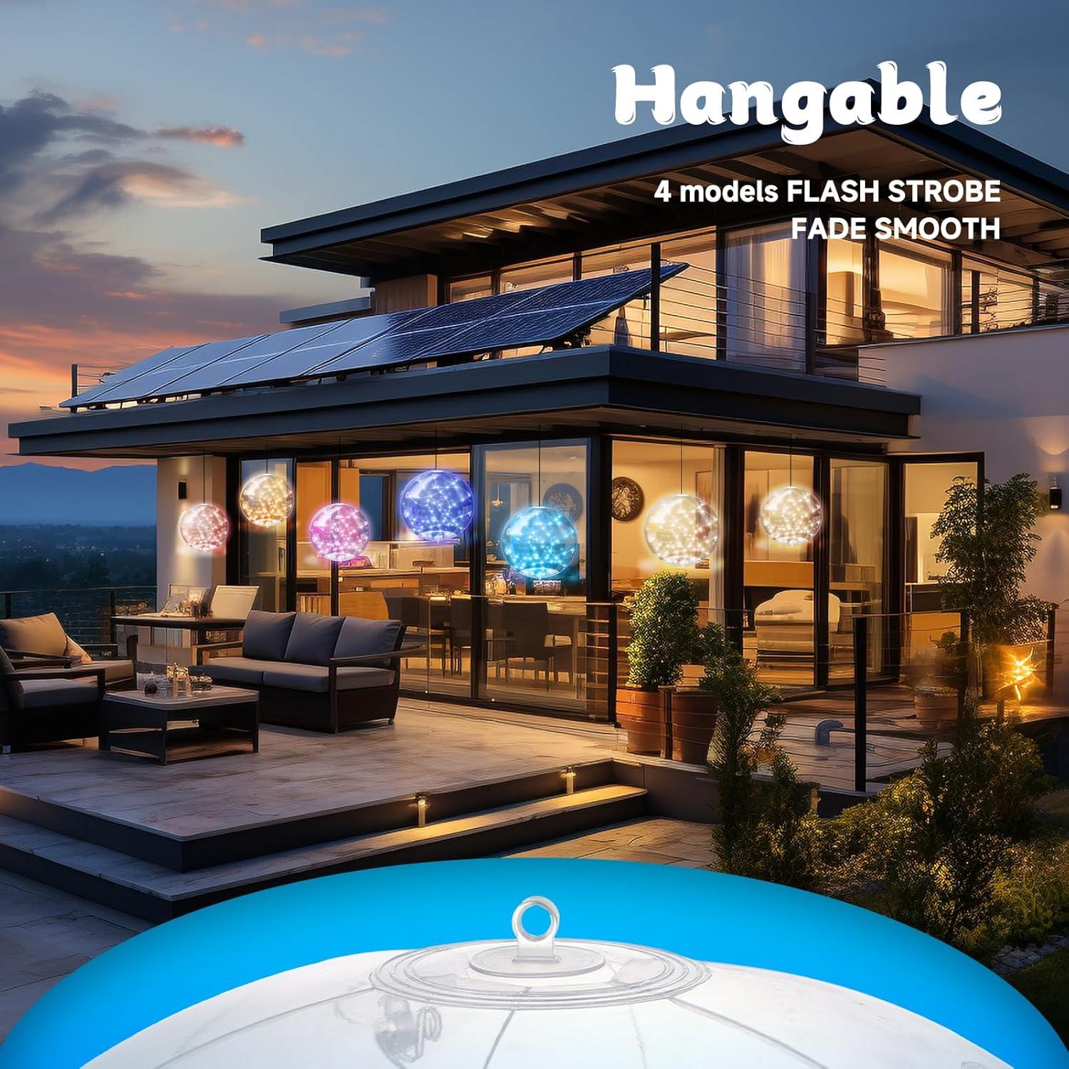 Paquete de 2 Luces Flotantes Solares Arckiguana RGB 35.56 cm