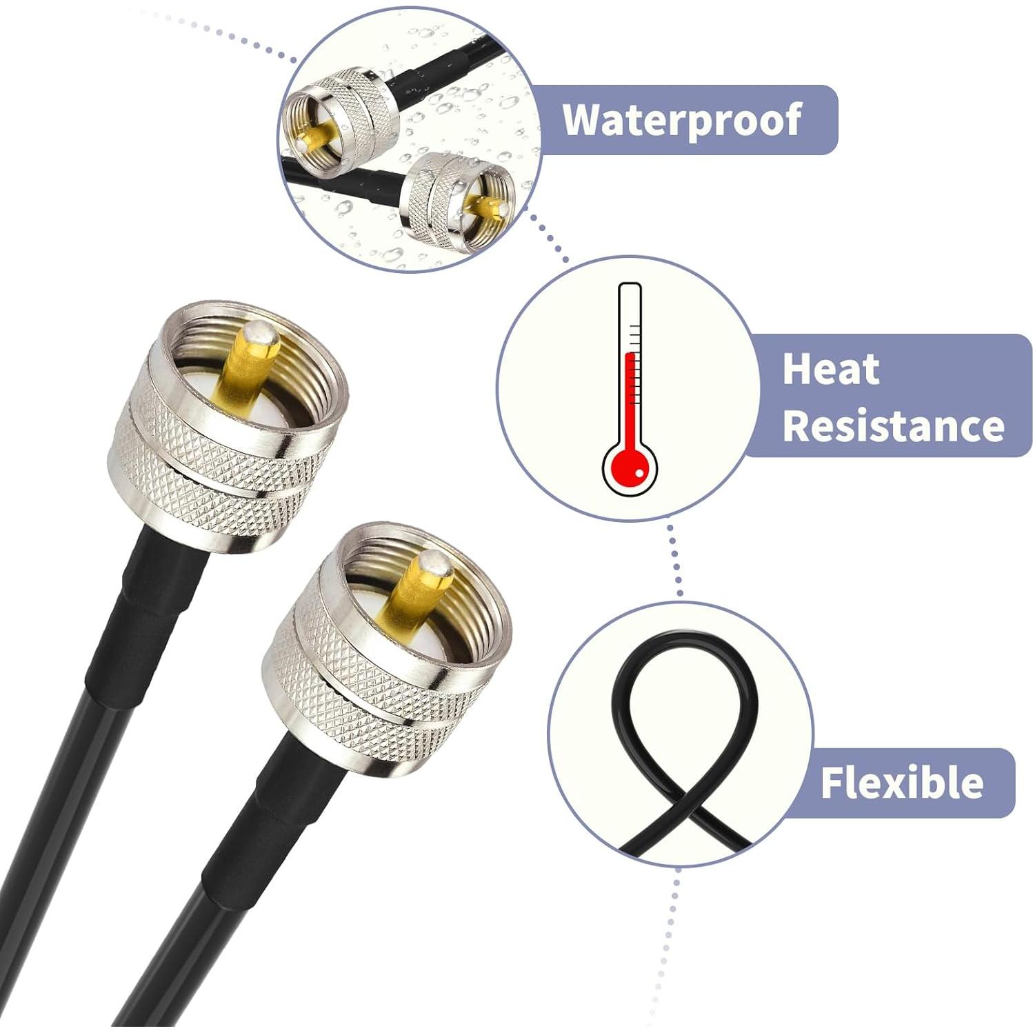 Cable Coaxial Superbat KSR240 3 pies PL-259 UHF Macho