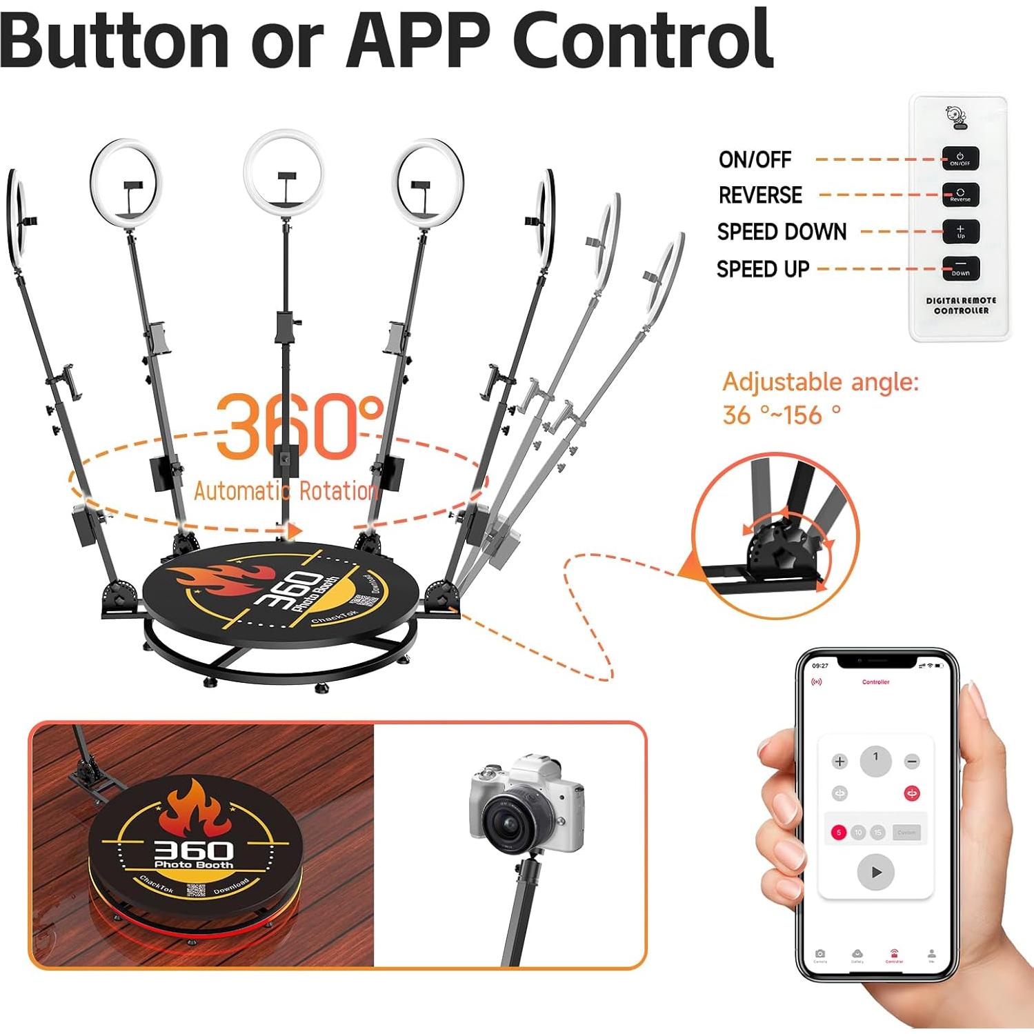 MWE 360 Máquina de Cabina Fotográfica con Luz de Anillo 58cm