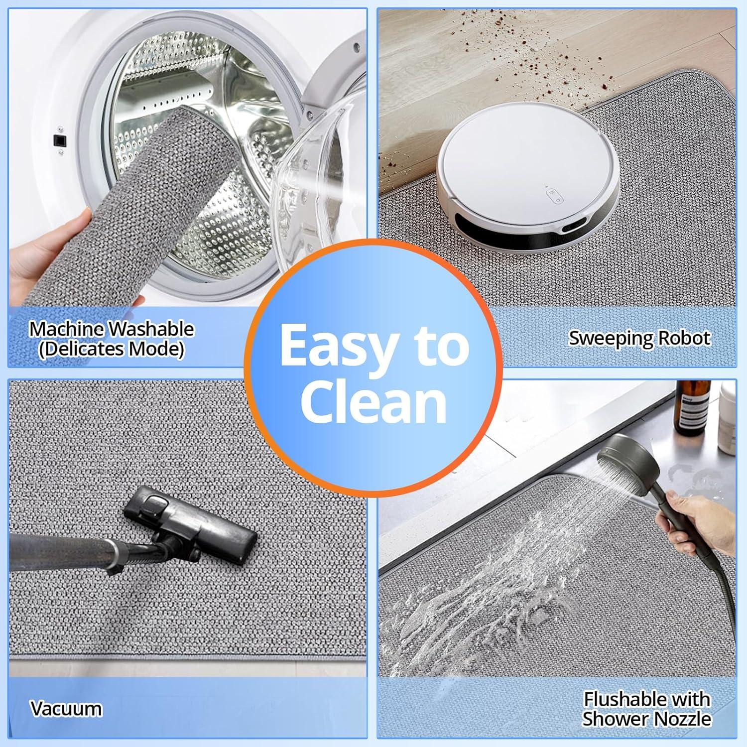 Alfombra de baño antideslizante HOMTEB 43x68.6 cm gris