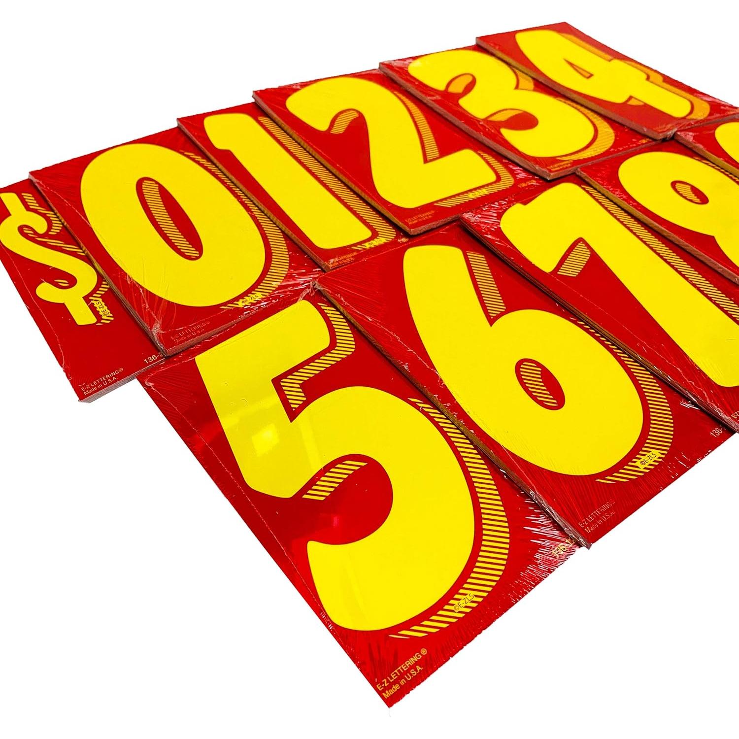 Calcomanías de Vinilo EZ Números 9 Rojos y Amarillos 36 Unidades