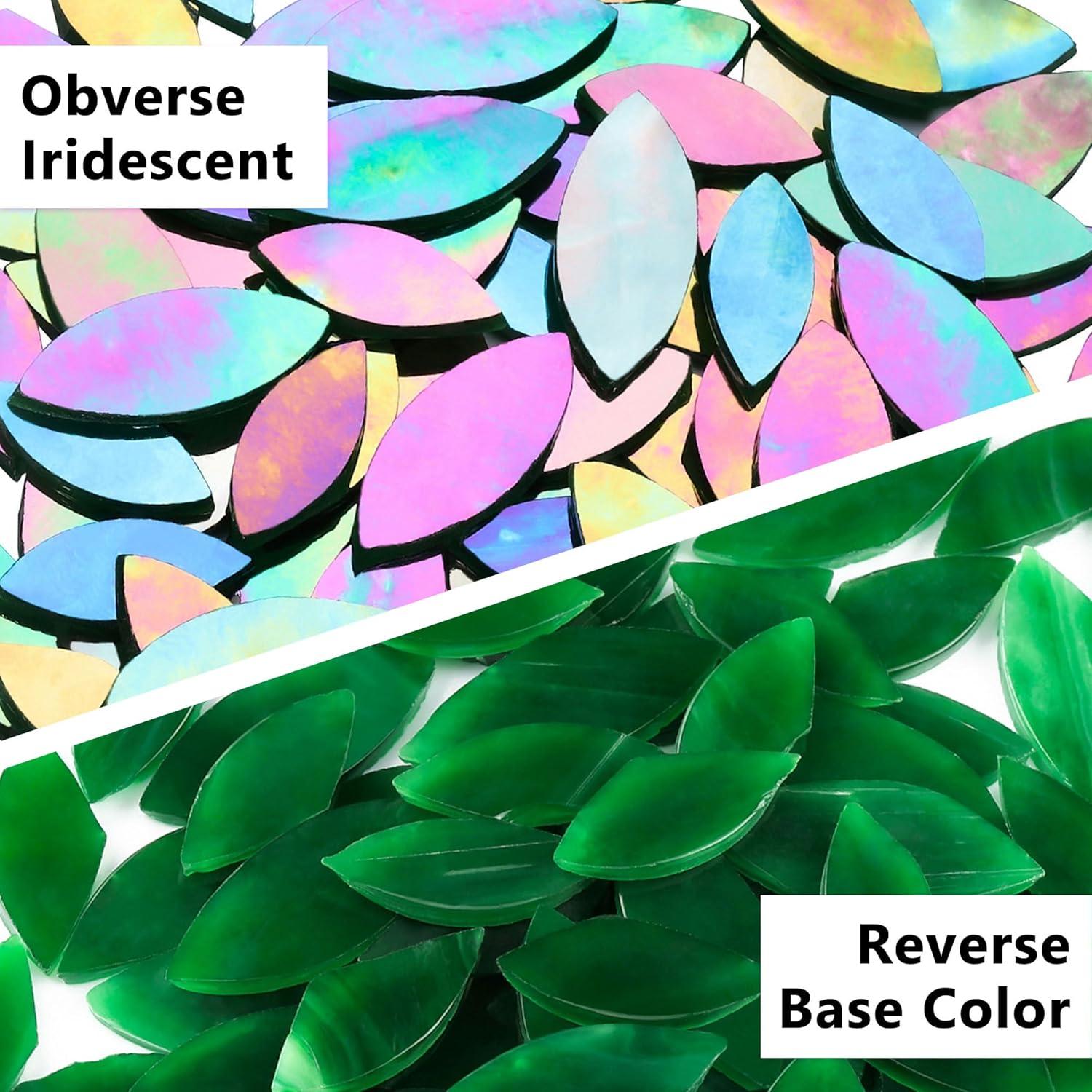 Yoption Azulejos de Mosaico de Vidrio Iridiscente 100 Piezas