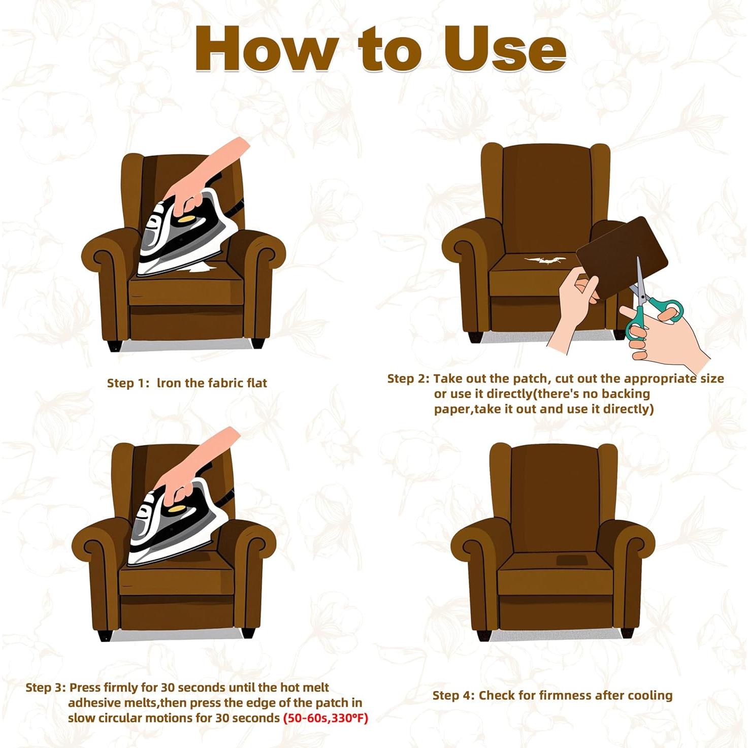 Parche Termoadhesivo KING MOUNTAIN 8 Piezas Lienzo Negro 9.5x12.5cm