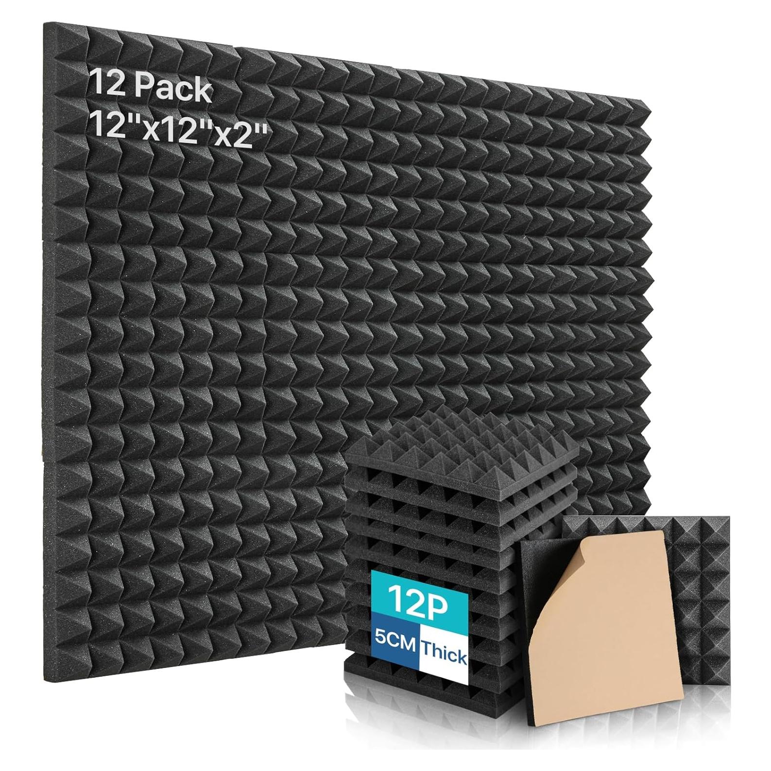 Paneles Acústicos Insonorizantes Kuchoow 12 Piezas 30.48x30.48cm