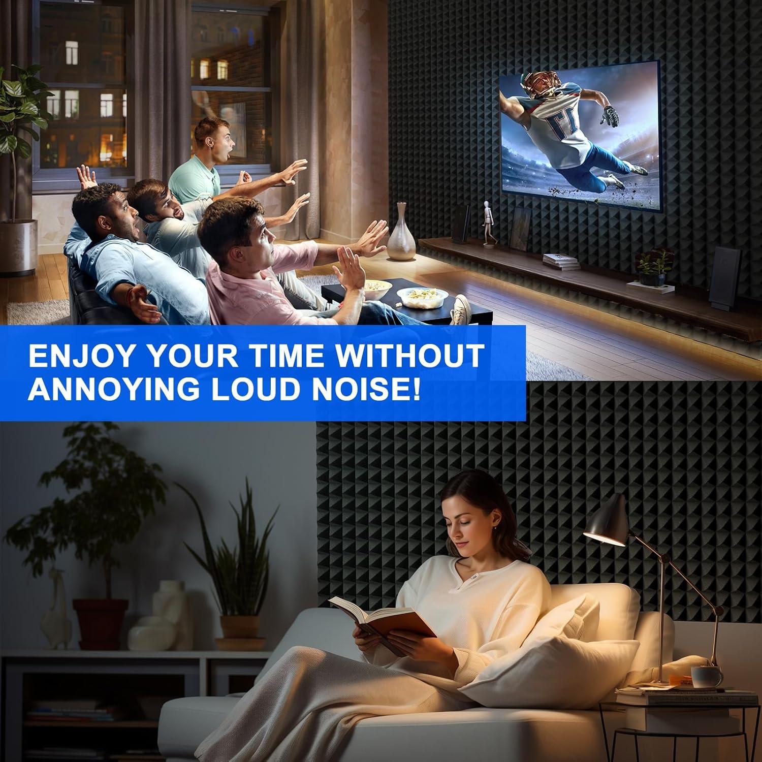 Paneles Acústicos Insonorizantes Kuchoow 12 Piezas 30.48x30.48cm