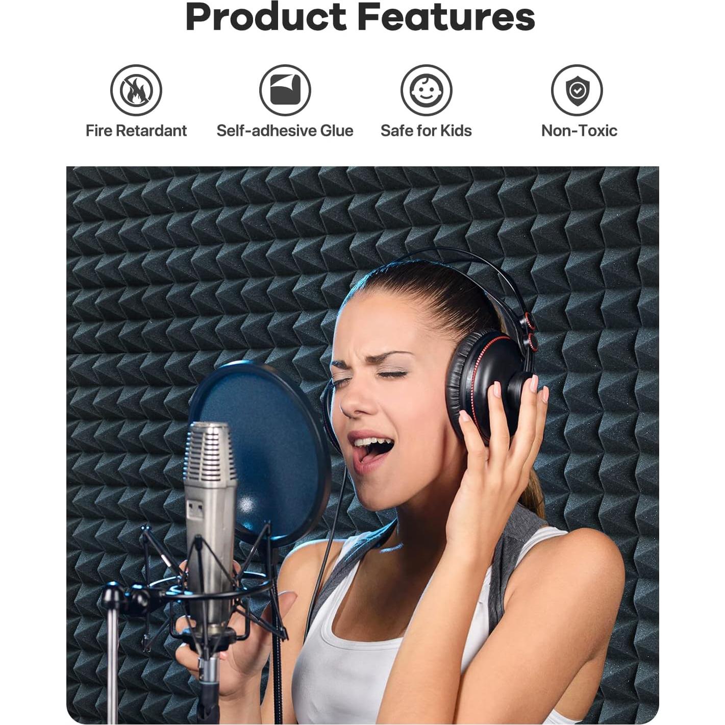 Paneles Acústicos Insonorizantes Kuchoow 12 Piezas 30.48x30.48cm