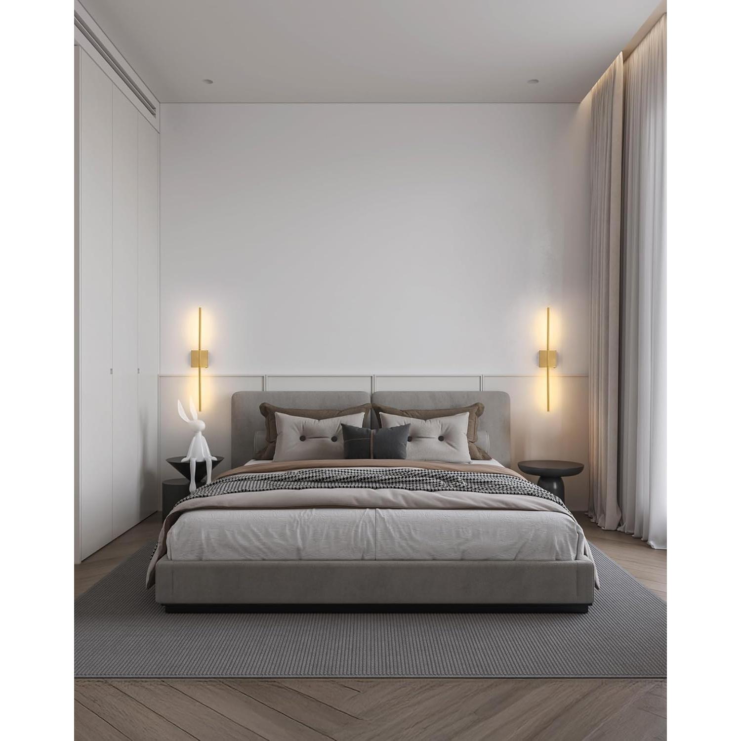 Apliques de Pared LED KDG Set de 2 Dorado 60 cm Inalámbricos