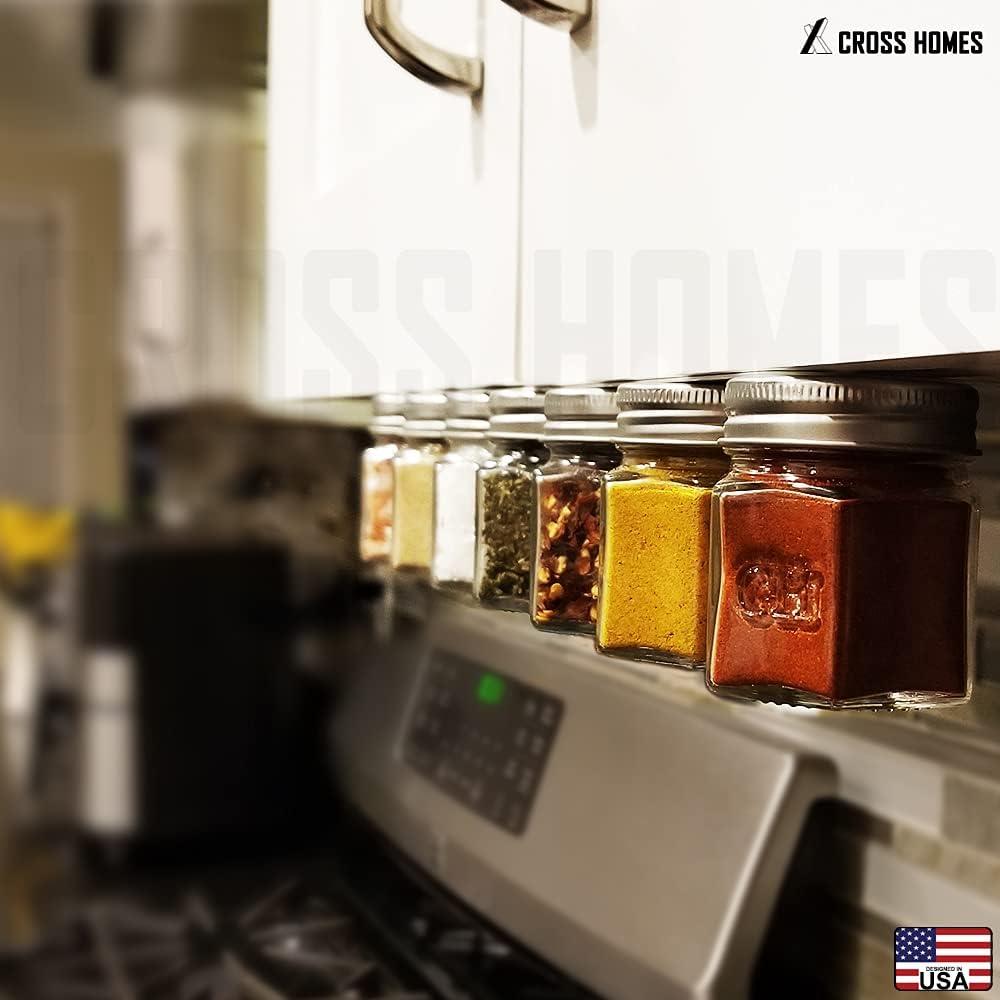 Juego de 15 Tarros de Especias Magnéticos 4 oz Cross Homes