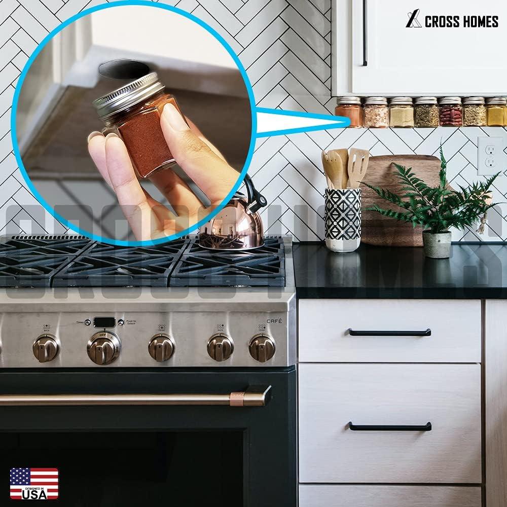 Juego de 15 Tarros de Especias Magnéticos 4 oz Cross Homes