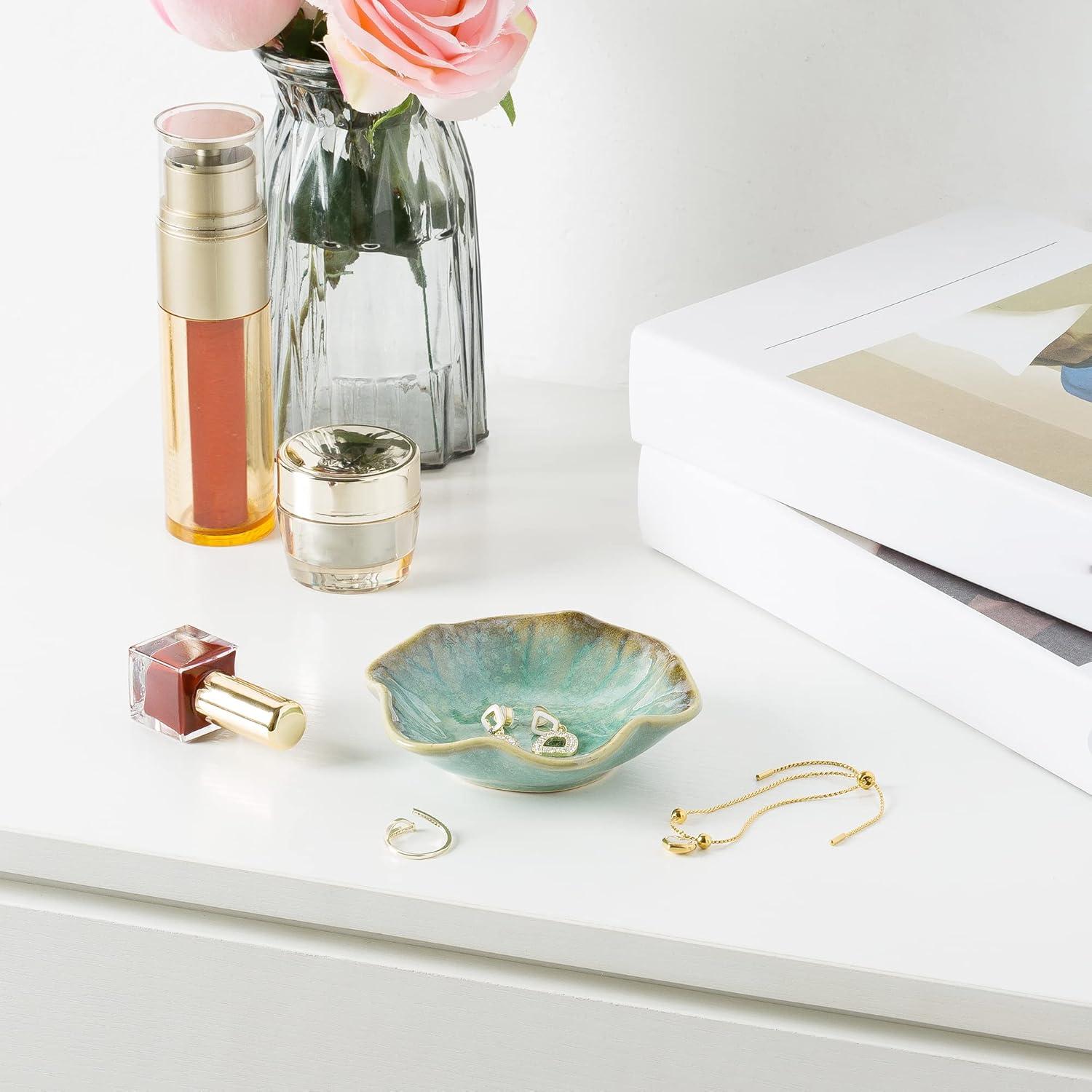 Plato Decorativo BEUNAIZER Cerámica Verde Esmeralda 10.9cm