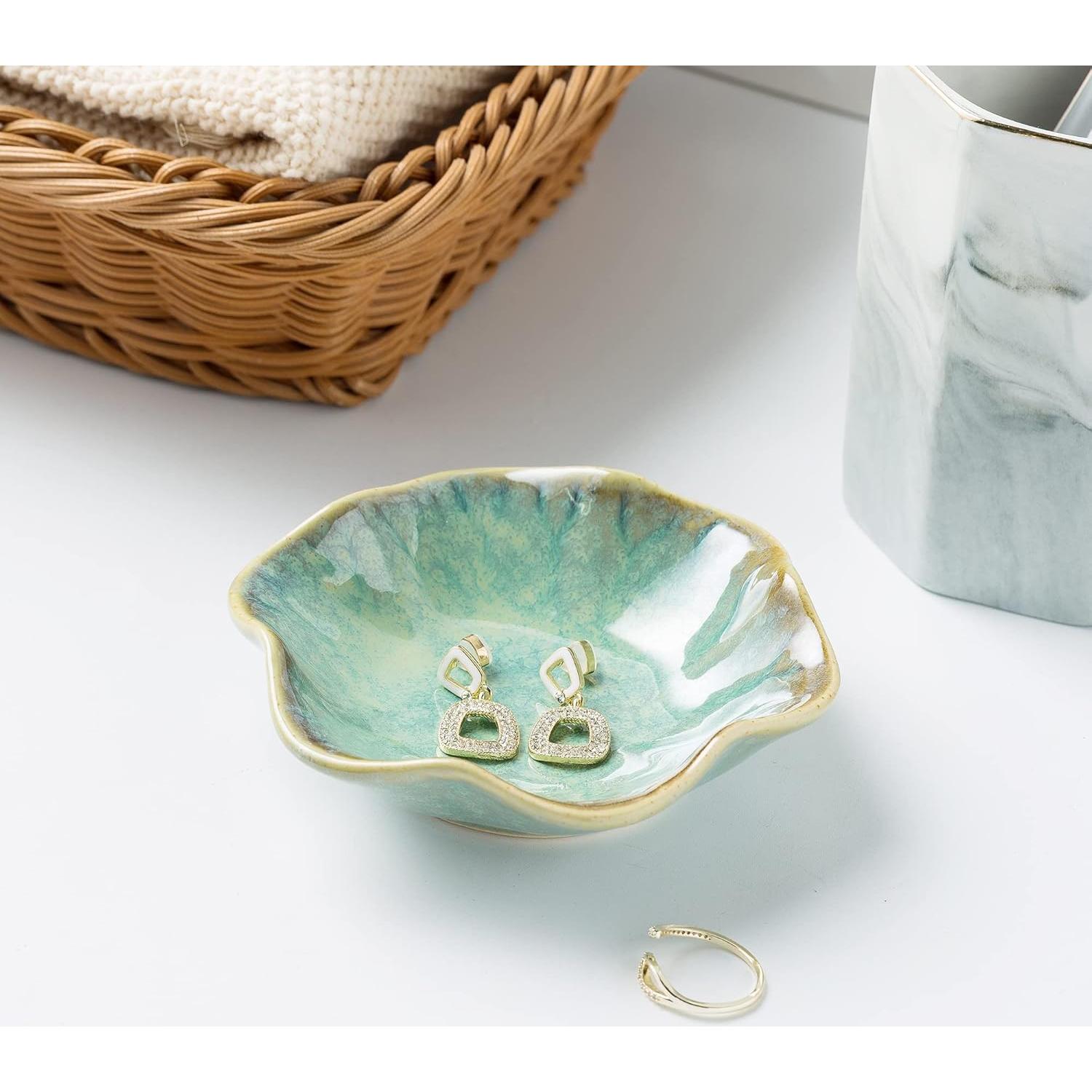 Plato Decorativo BEUNAIZER Cerámica Verde Esmeralda 10.9cm