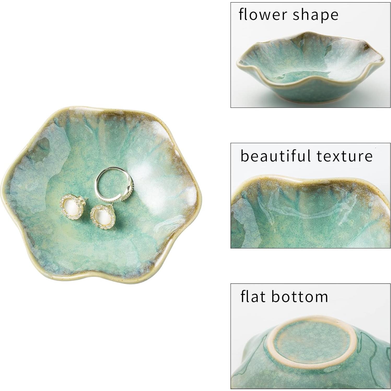 Plato Decorativo BEUNAIZER Cerámica Verde Esmeralda 10.9cm