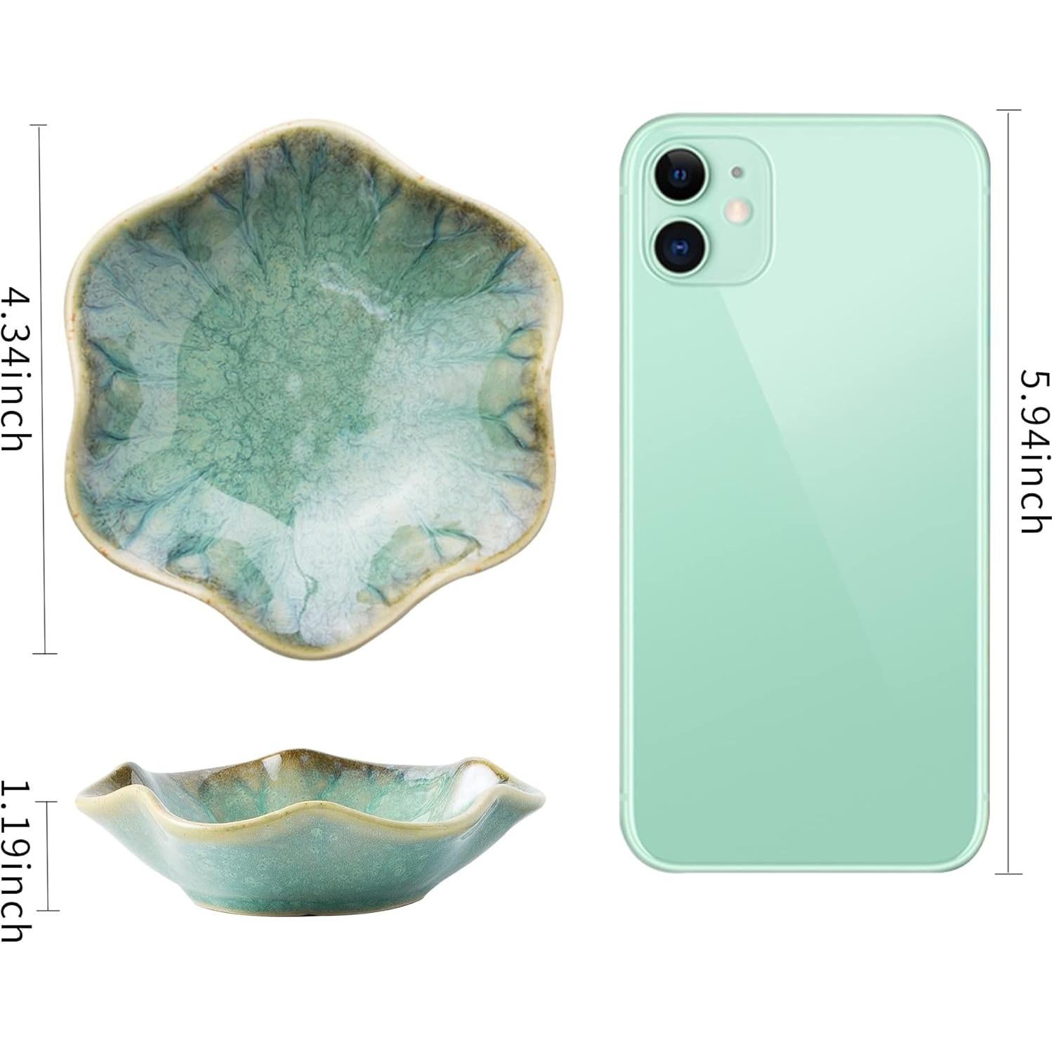 Plato Decorativo BEUNAIZER Cerámica Verde Esmeralda 10.9cm