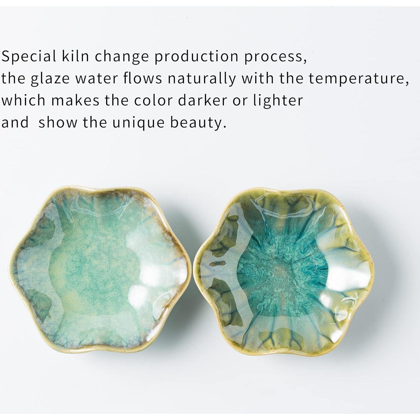 Plato Decorativo BEUNAIZER Cerámica Verde Esmeralda 10.9cm