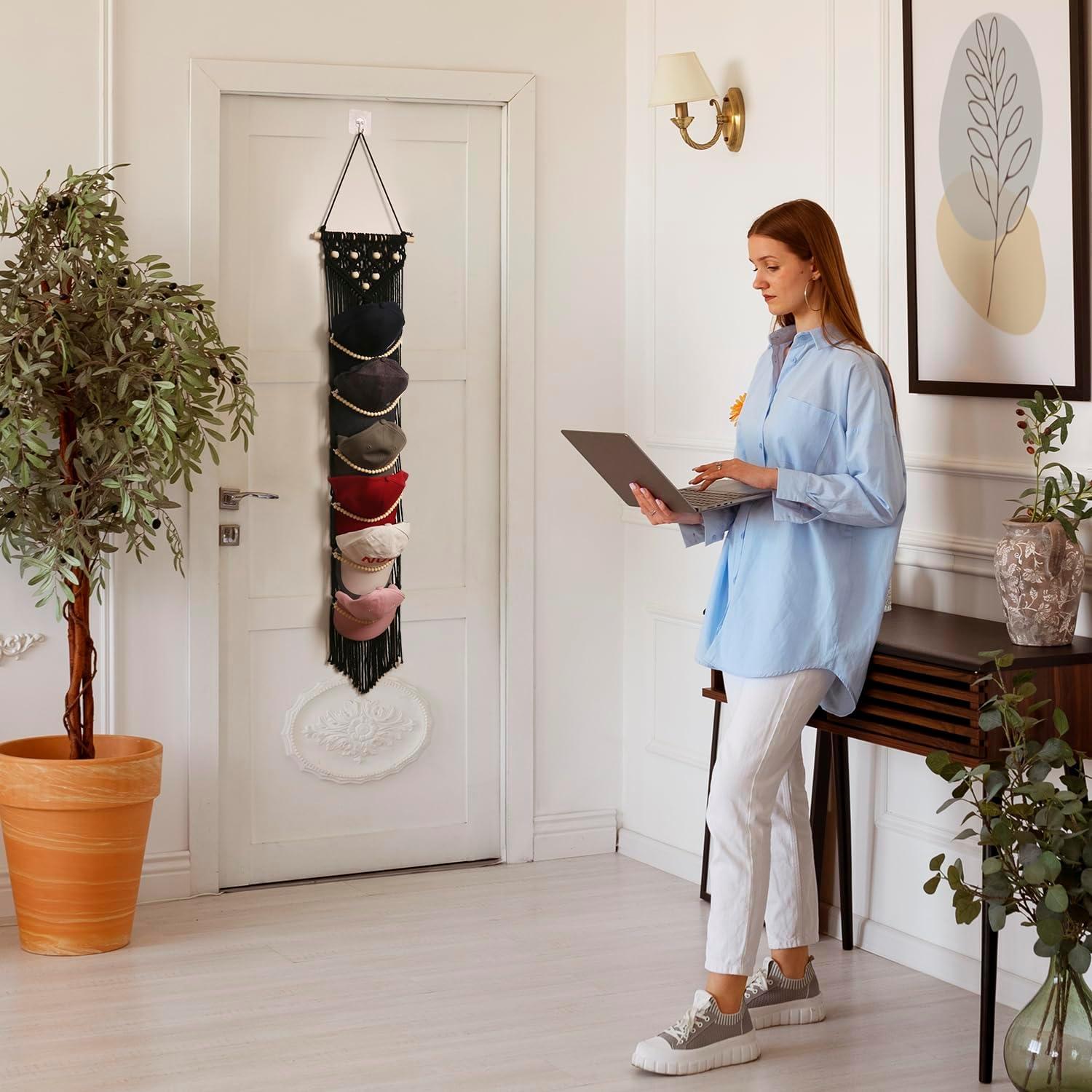 Soporte para Gorras Jontell Negro - Organizador de Sombreros Boho