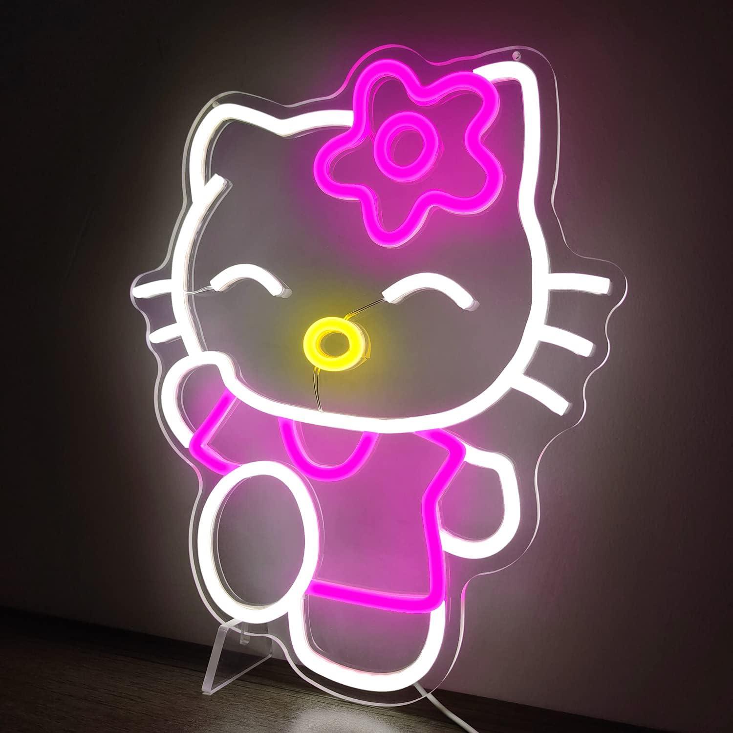 Letrero de Neón Kawaii Gato Cheunyar 37x32cm Dimmable