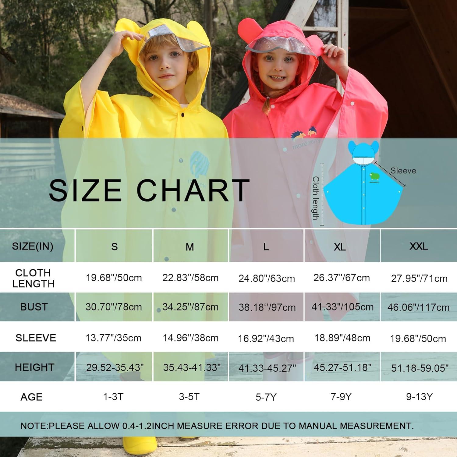 Poncho de Lluvia AIWUHE para Niños 1-3T Impermeable