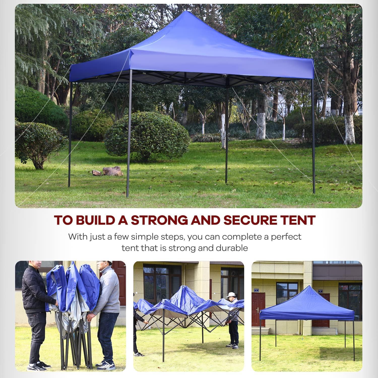 Carpa Plegable NChanmar 3x3m Azul con Bolsa de Transporte