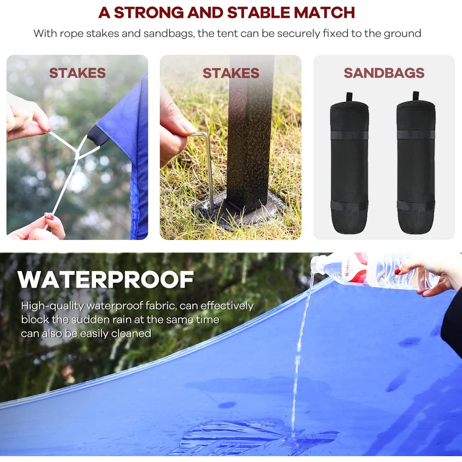 Carpa Plegable NChanmar 3x3m Azul con Bolsa de Transporte