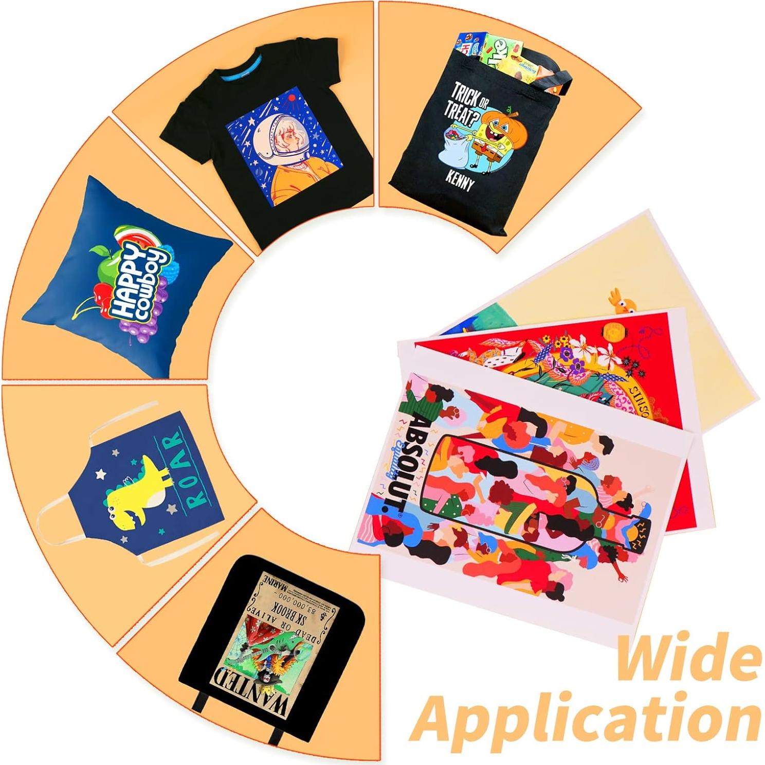 Vinilo de Transferencia de Calor HTVRONT para Tela Oscura - 6 Hojas