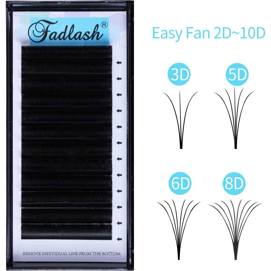 Extensiones de Pestañas Easy Fan 0.07mm D Curl 12mm Volumen
